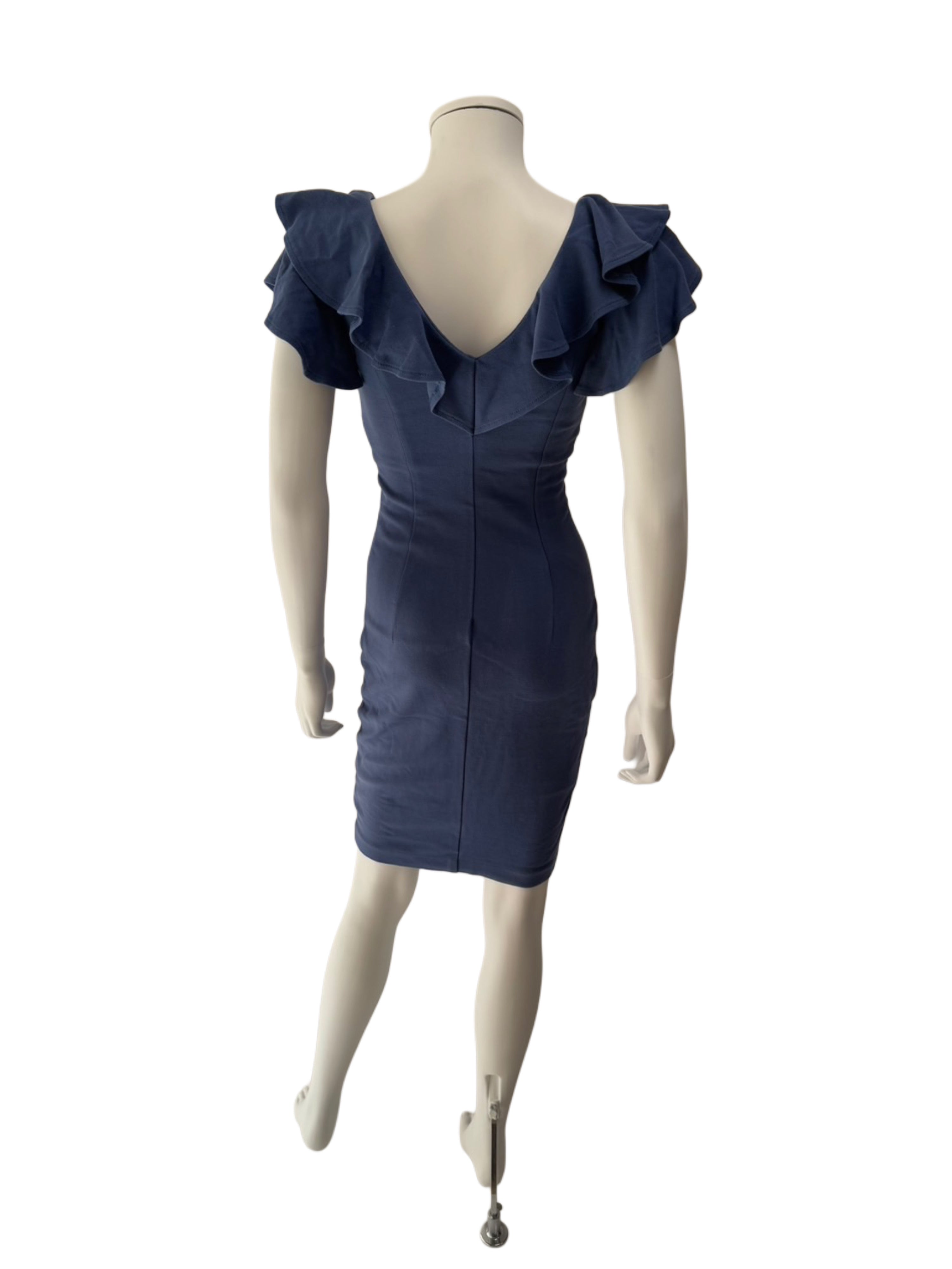 【100】フリル フロントジップ ひざ丈 ミディアムドレス DEA.by ROBE de FLEURS