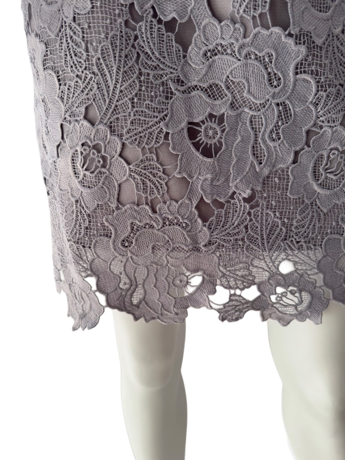 【120】オフショルダー レース ひざ丈 ミディアムドレス an