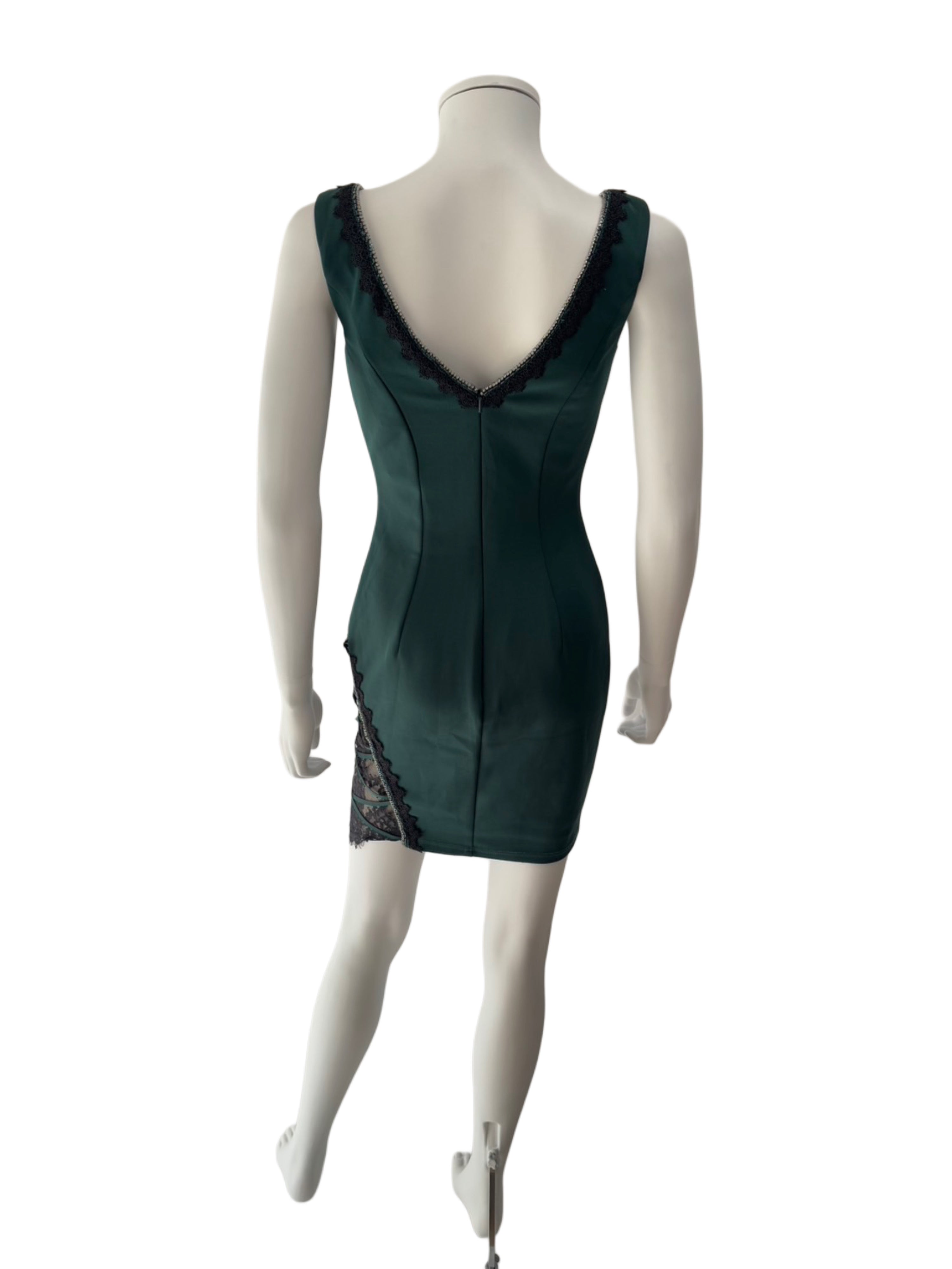 【095】サイドレース ノースリーブ ミニ丈 ビジュー キャバドレス ANGLE R