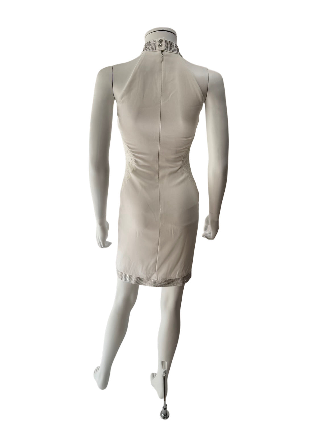 【104】ハイネック ビジュー レース ミニ丈 ミニドレス Andy