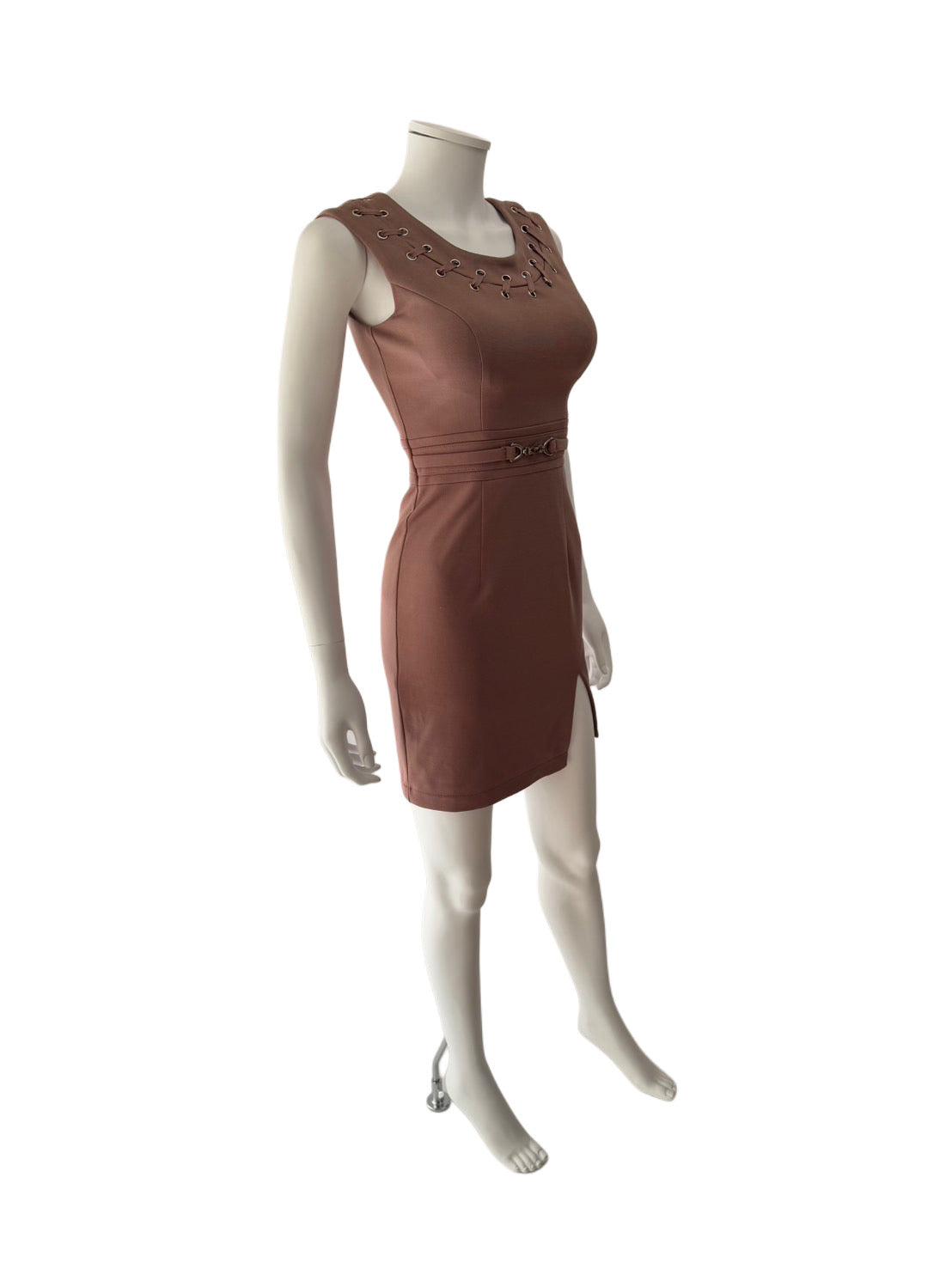 【102】ノースリーブ ベルト スリット ミニ丈 ミニドレス ANDY GLAMOROUS