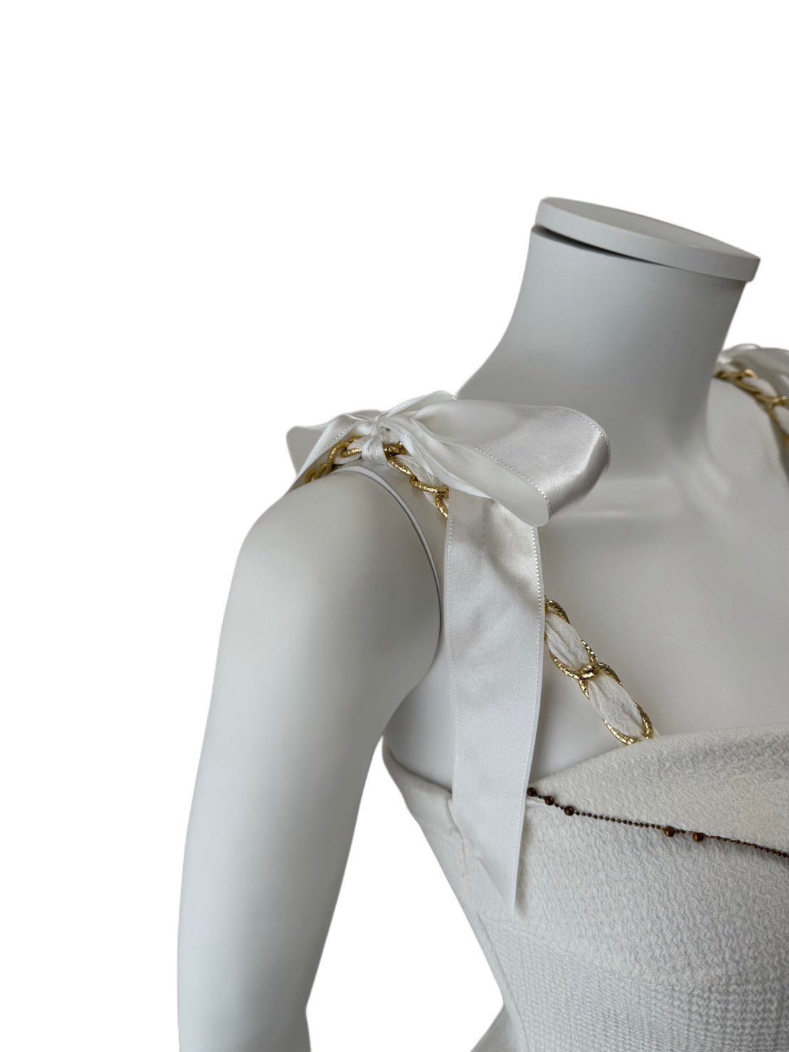 【148】肩リボン ノースリーブ ミニ丈 ミニドレス an