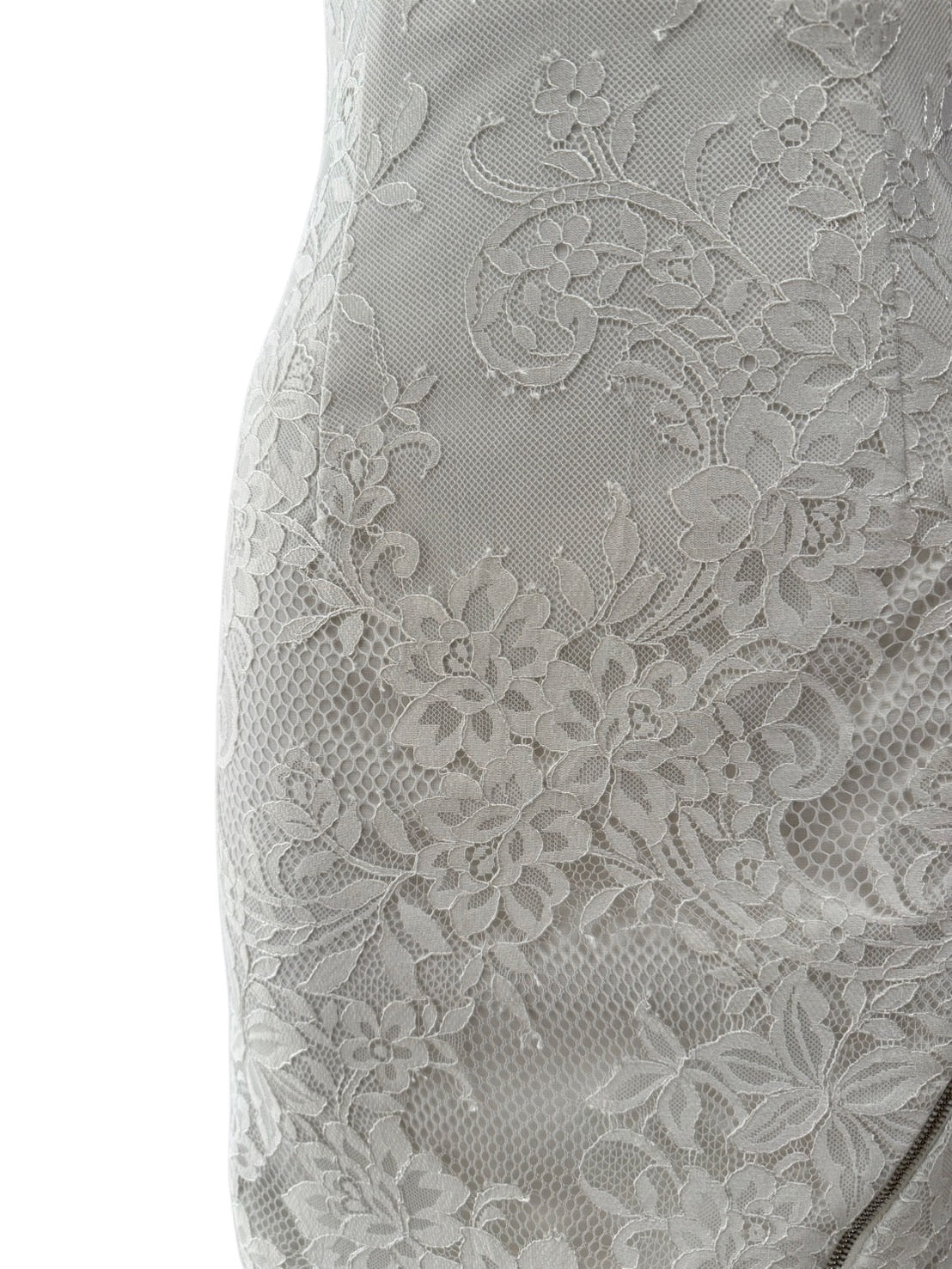 【155】ネックリボン ワンショルダー レース ジップ ROBE de FLEURS Glossy