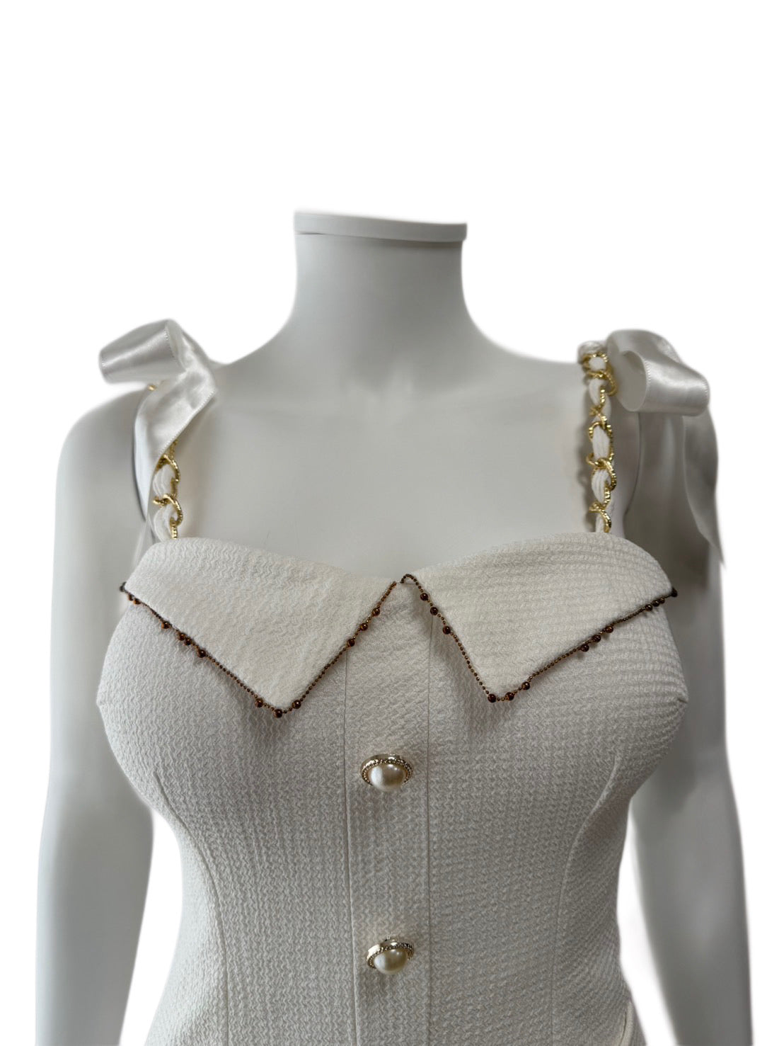 【148】肩リボン ノースリーブ ミニ丈 ミニドレス an