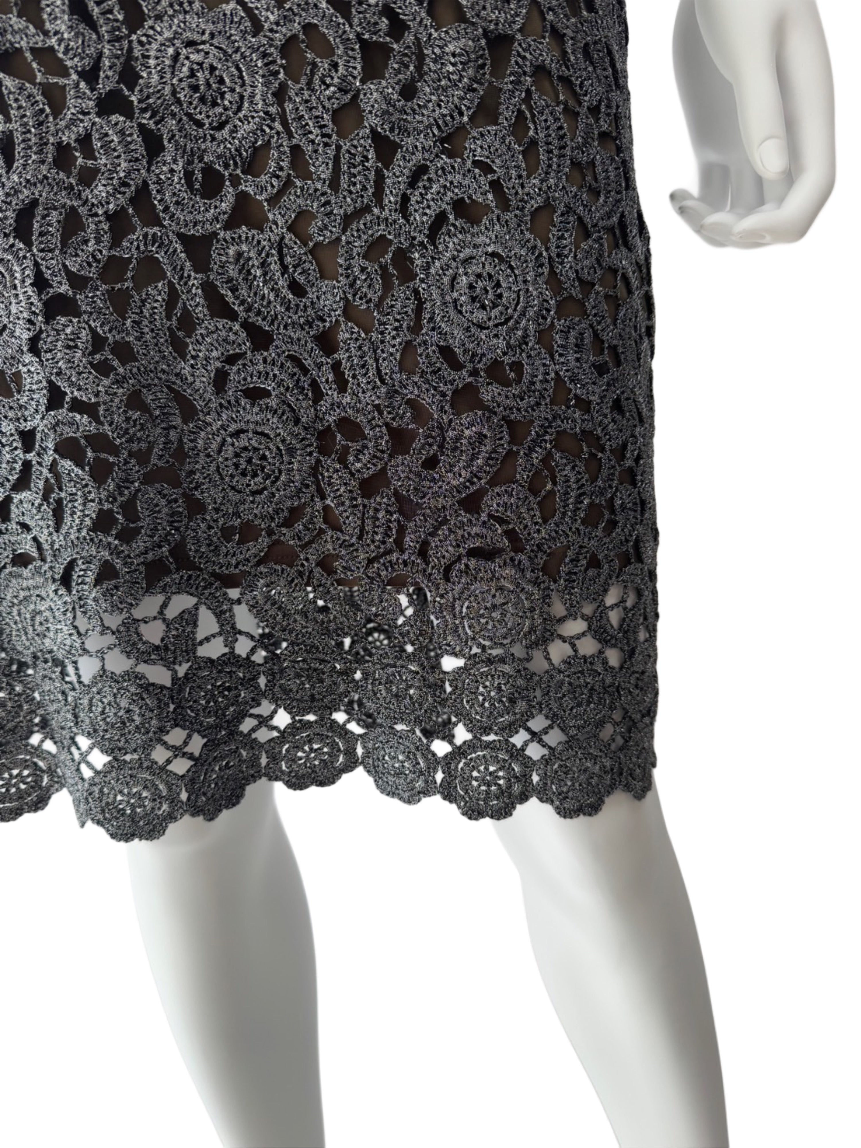 【099】総レース ひざ丈 ミディアムドレス ERUKEI