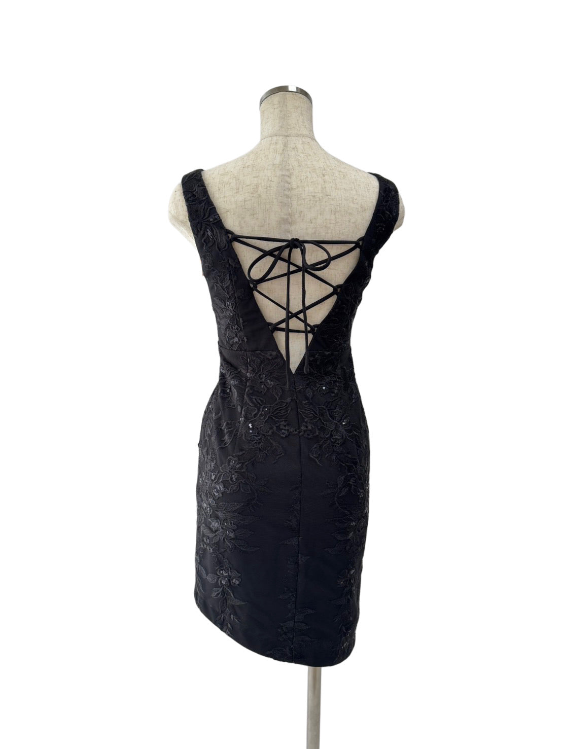 【154】ノースリーブ シースルー ビジュー スリット ROBE de FLEURS Glossy