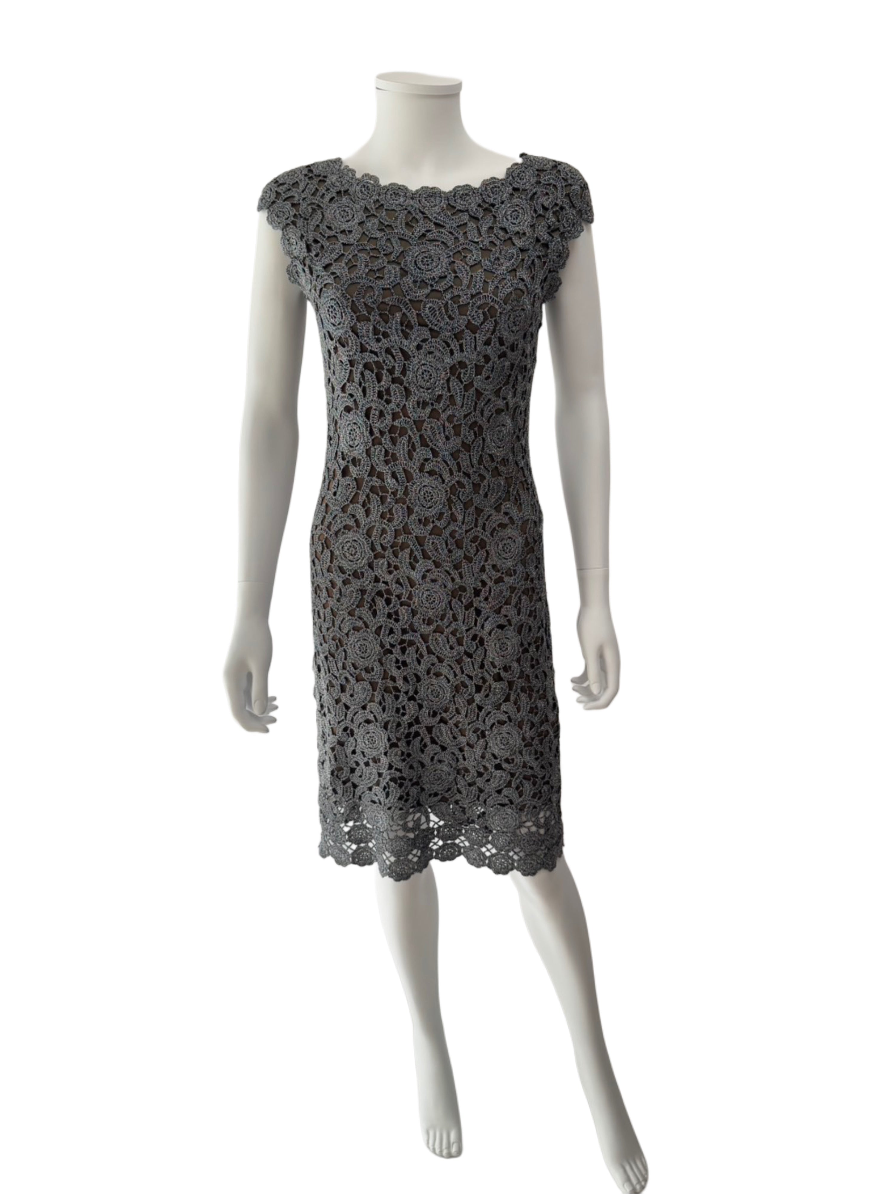 【099】総レース ひざ丈 ミディアムドレス ERUKEI