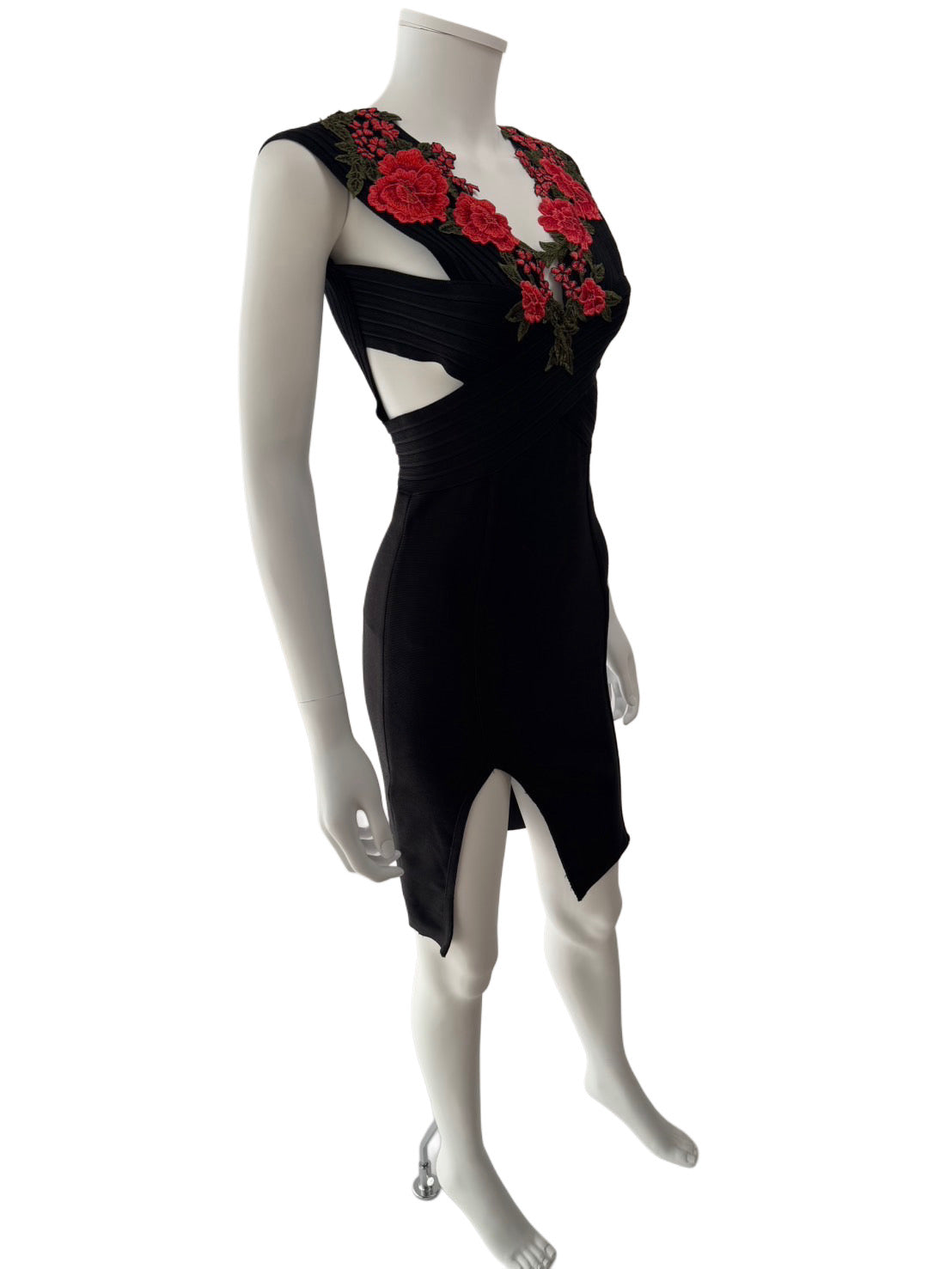 【124】ノースリーブ スリット ひざ丈 ミディアムドレス Andy GLAMOROUS