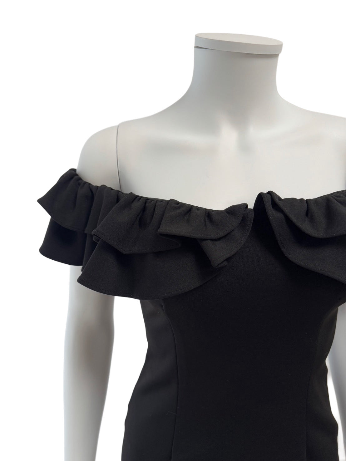 【111】オフショルダー フリル シースルー ミニ丈 ミニドレス an