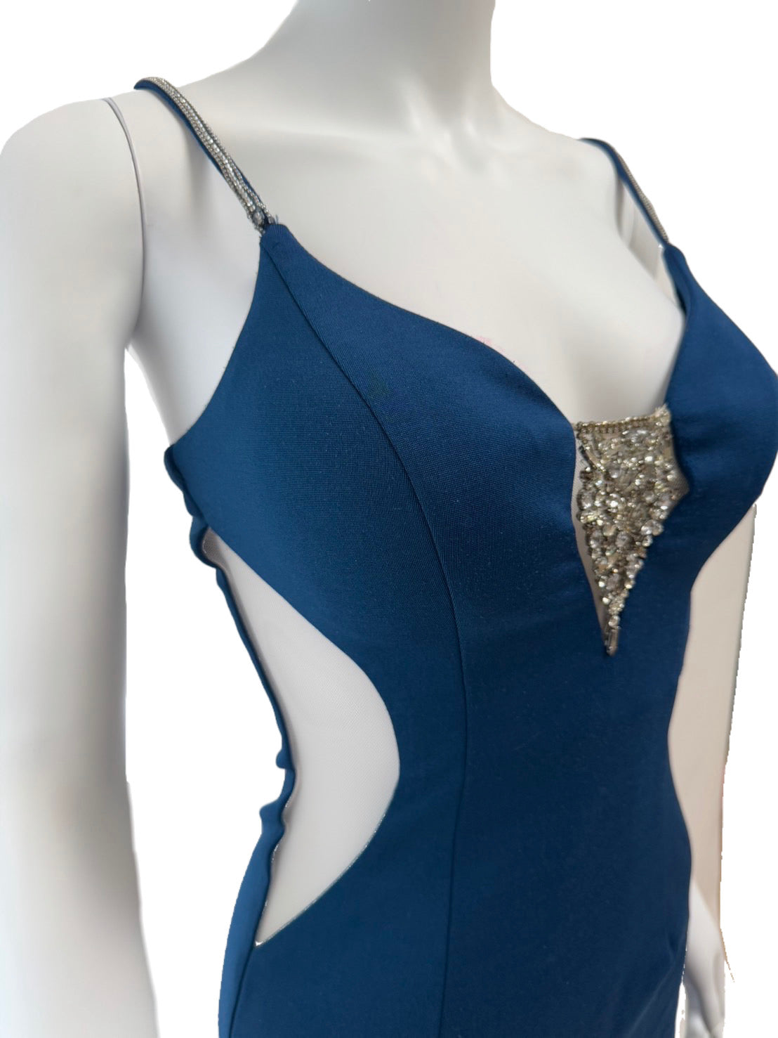 【110】マーメイド ノースリーブ ビジュー シースルー ミディアムドレス ANDY GLAMOROUS