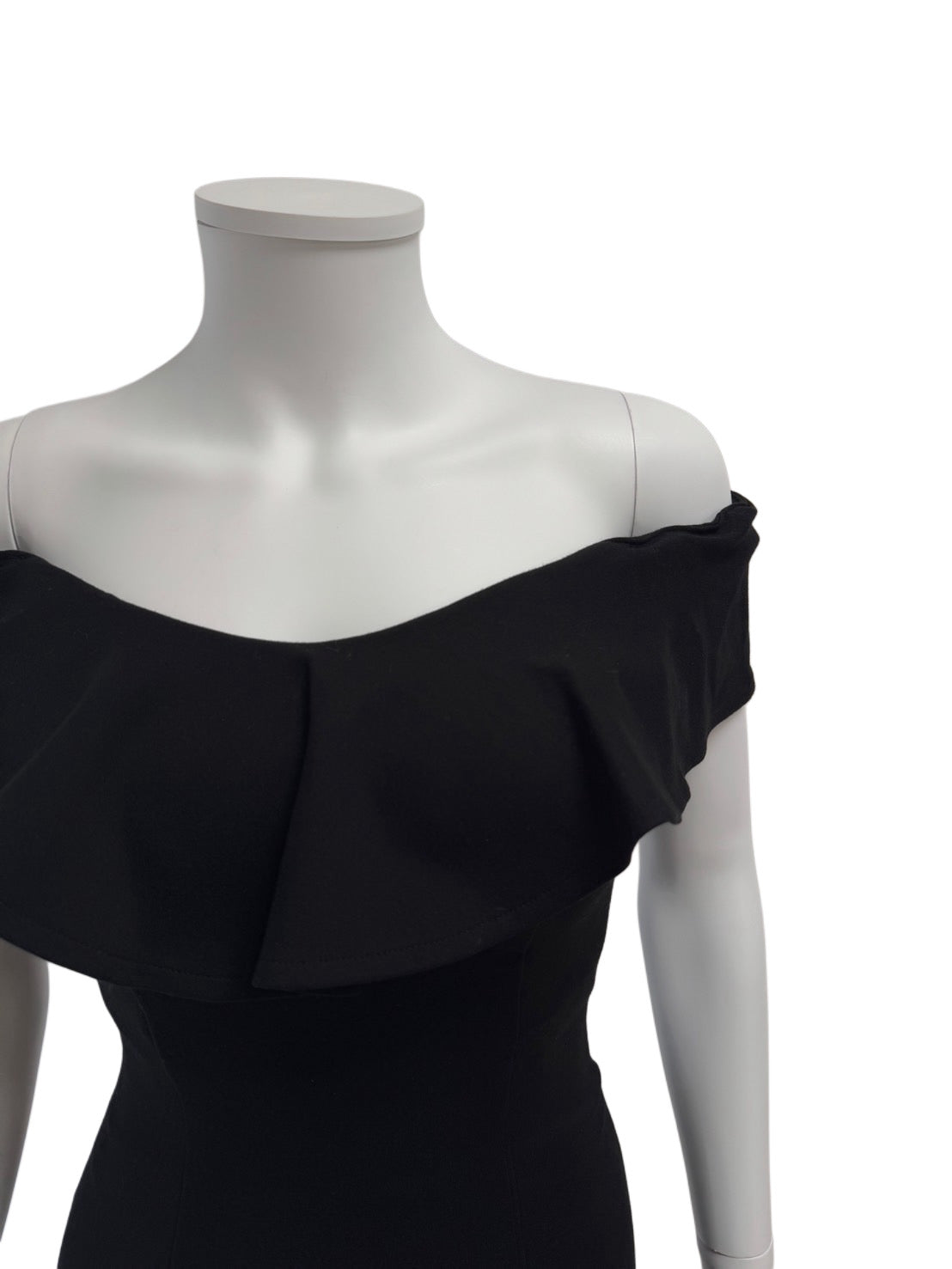 【119】オフショルダー フリル ひざ丈 ミディアムドレス DISESTESSI