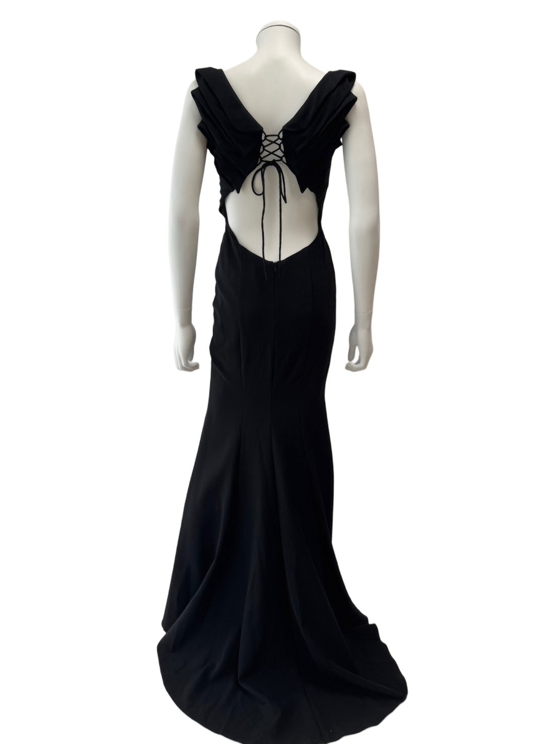 147】ノースリーブ ビジュー シースルー スリット ロングドレス