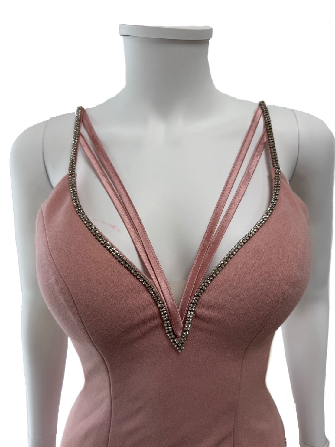 【105】ノースリーブ ビジュー タイト ミニドレス gessica