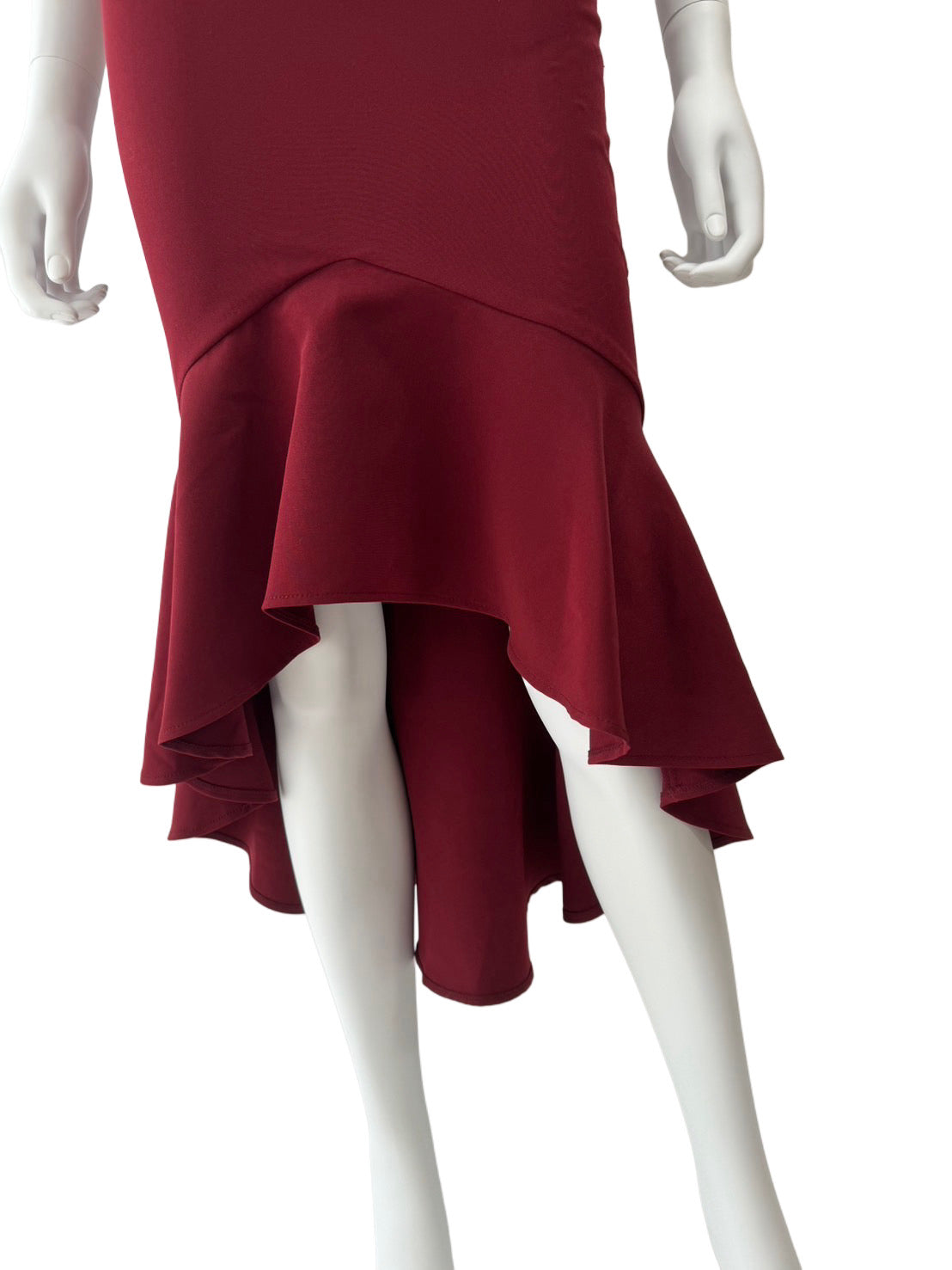 【138】マーメイド レース チュール ワンショルダー ミディアムドレス an