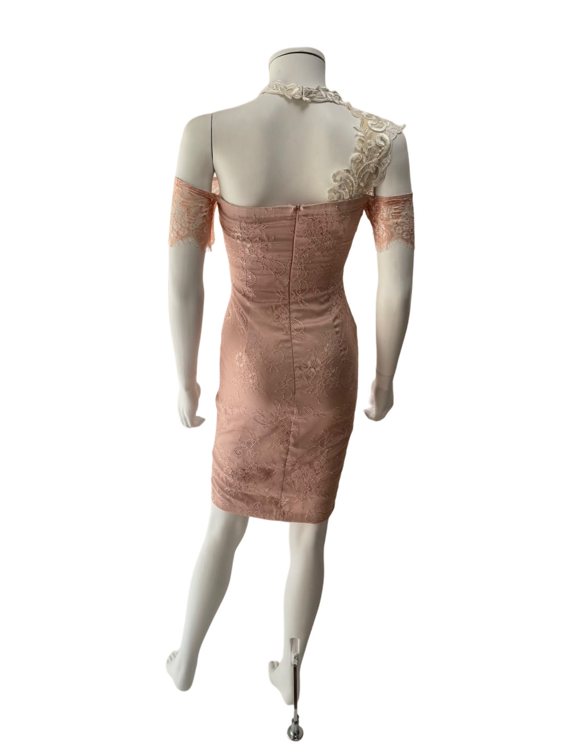 【137】レース オフショルダー シースルー ひざ丈 ミディアムドレス DEA.by ROBE de FLEURS