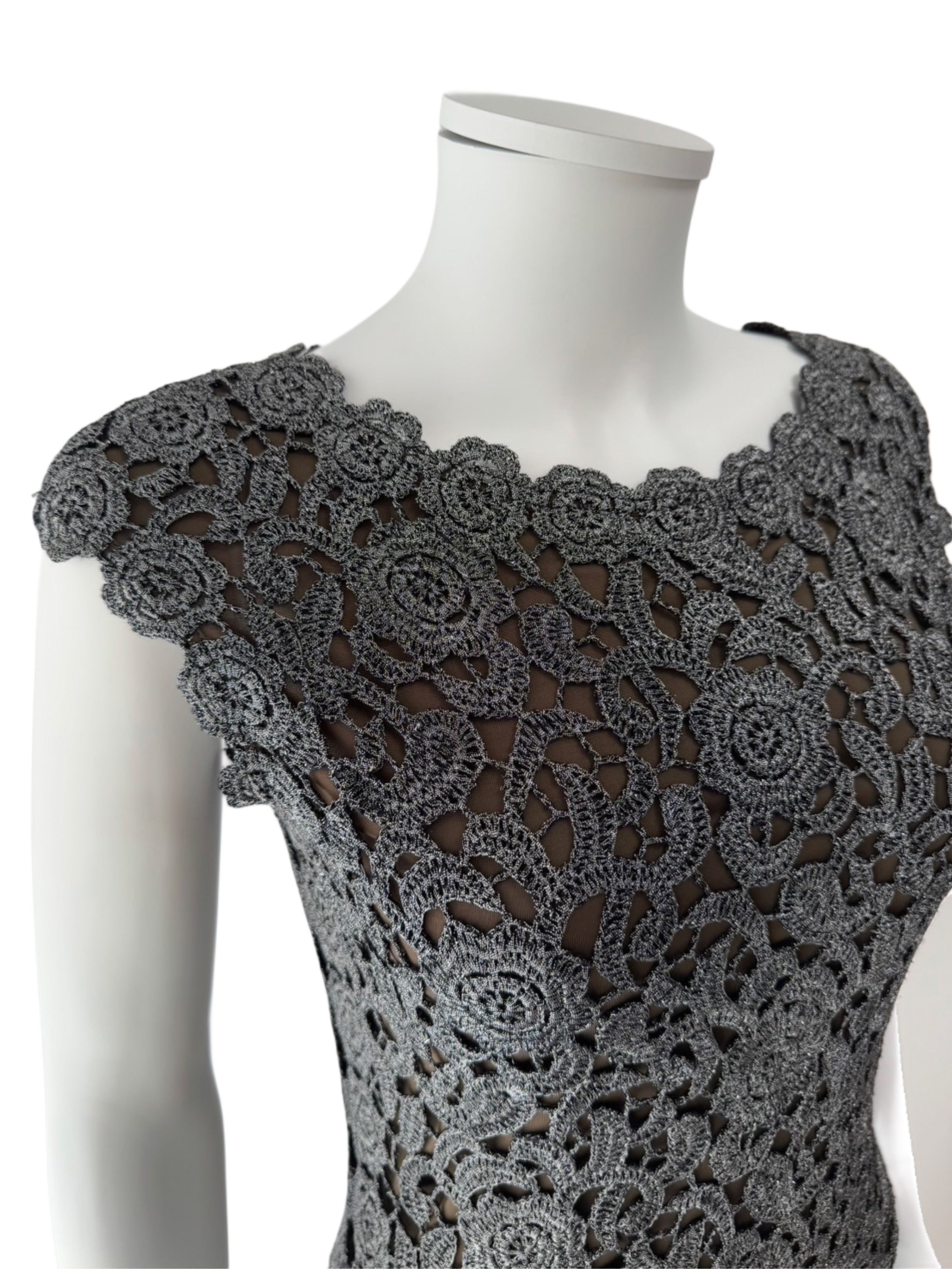 【099】総レース ひざ丈 ミディアムドレス ERUKEI