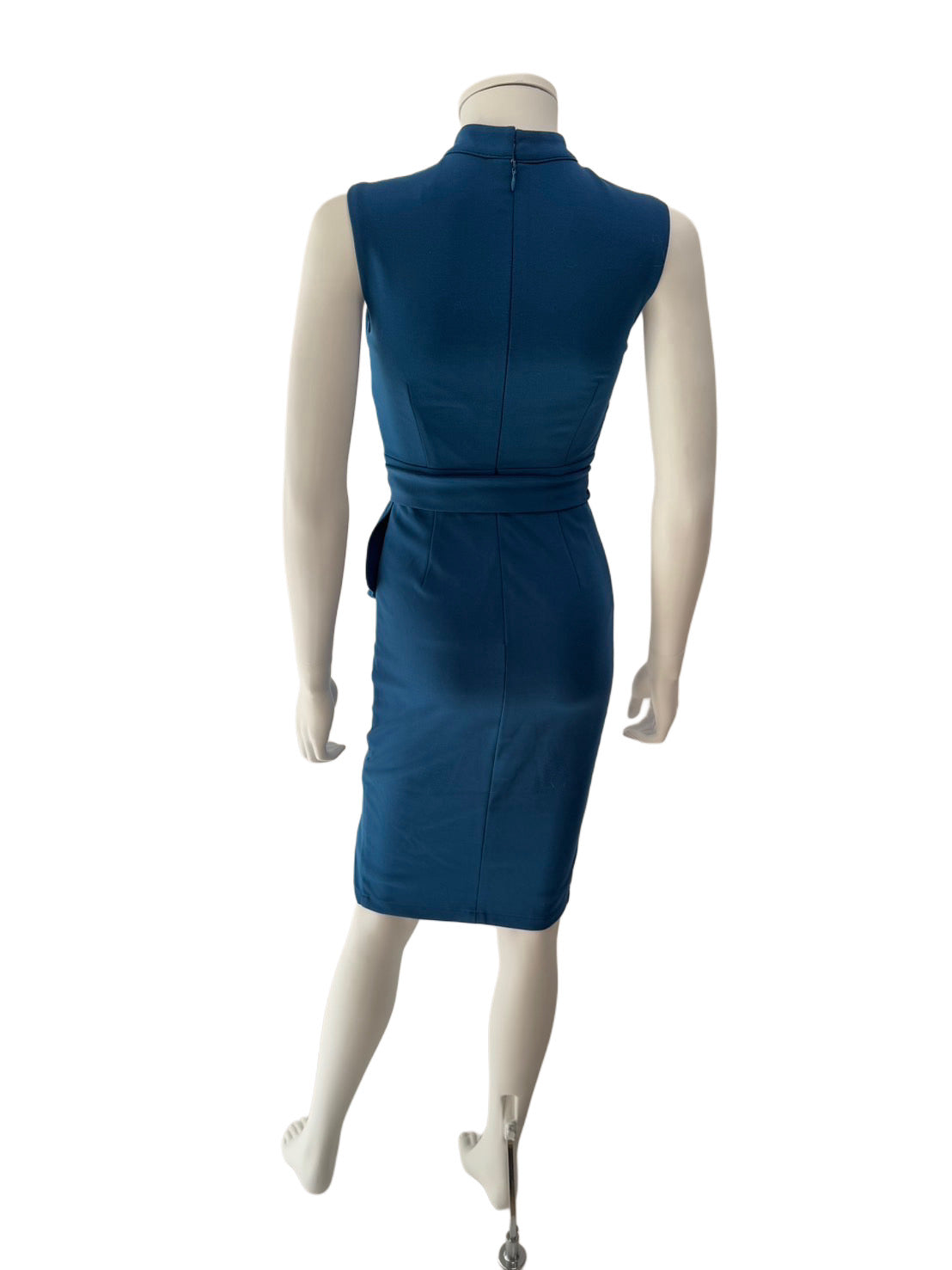 【126】ノースリーブ フリル スリット リボン ハイネック ミディアムドレス Andy GLAMOROUS