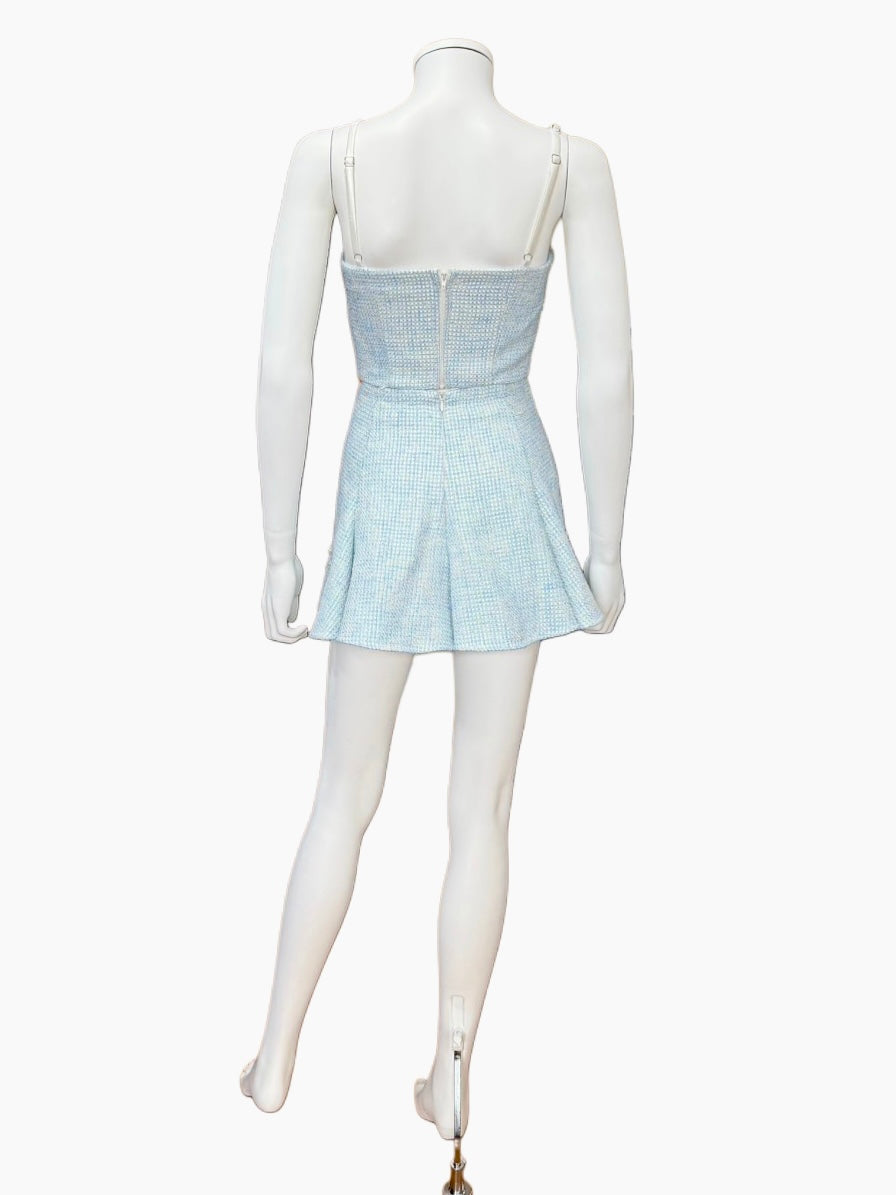 【001】NEW！ノースリーブ ビジュー セットアップ Aライン フレア ツイード ROBE de FLEURS