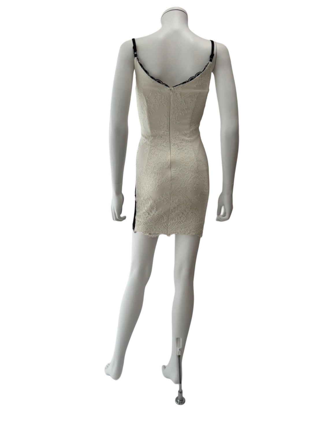 【136】レース シースルー ノースリーブ タイト ミニドレス ROBE de FLEURS Glossy