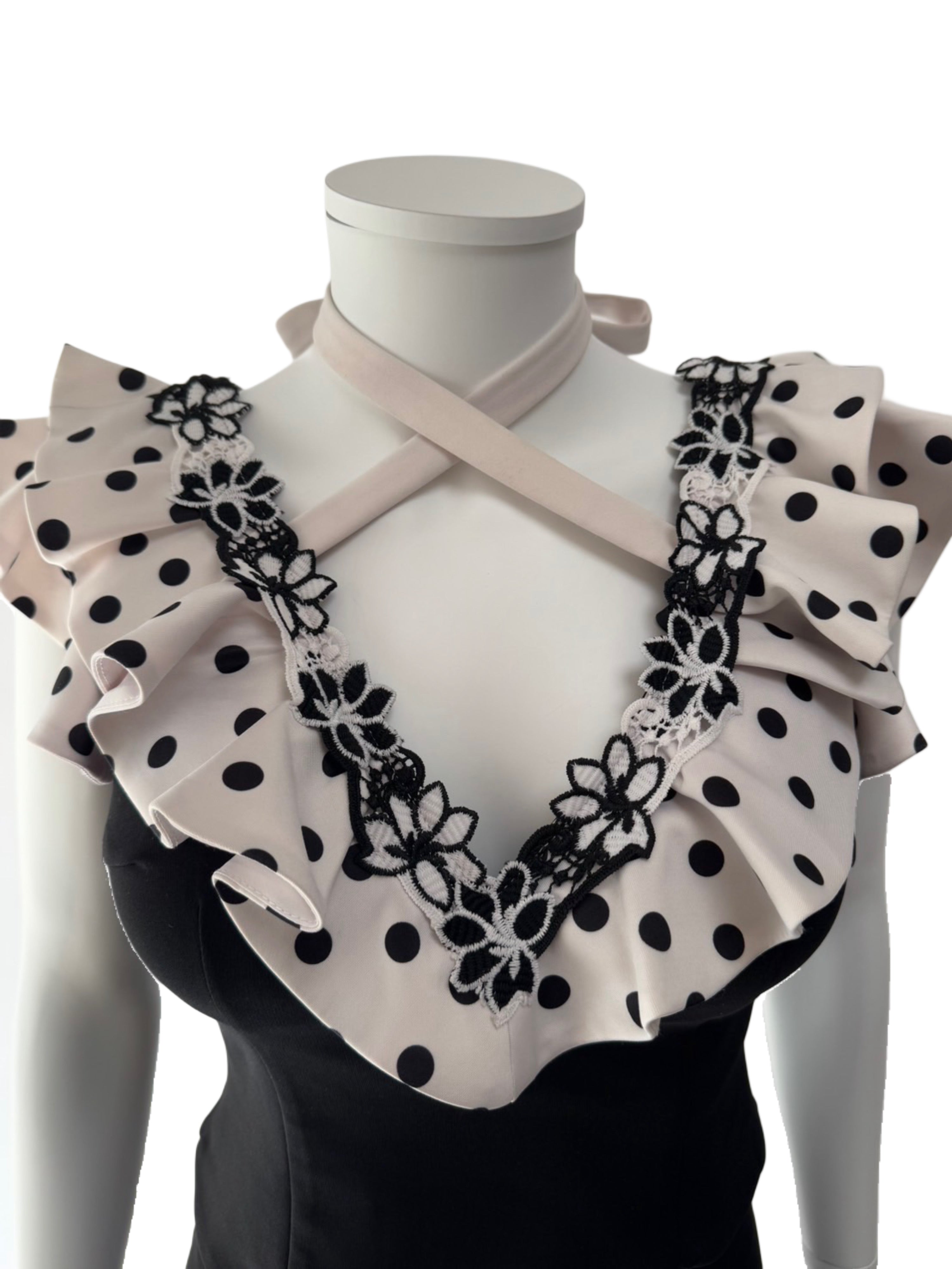 【101】フリル セットアップ ネックリボン ミニ丈 ミニドレス an