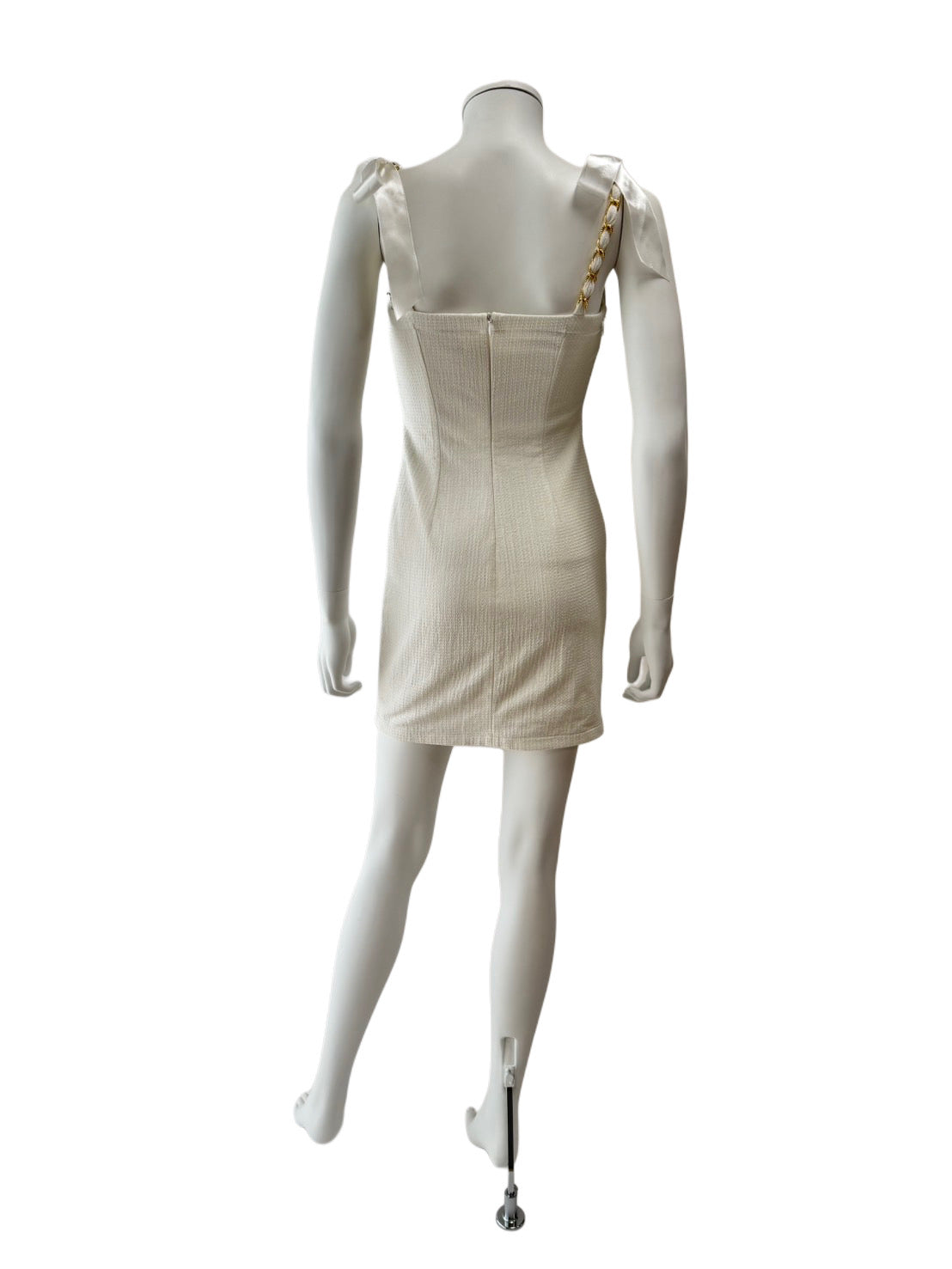 【148】肩リボン ノースリーブ ミニ丈 ミニドレス an