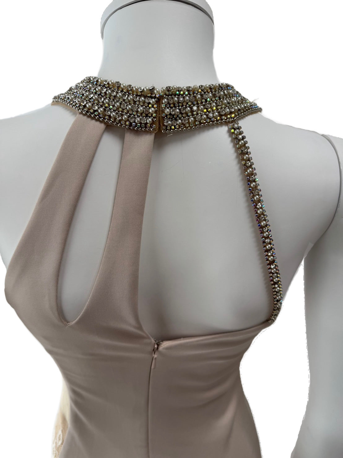 【113】ビジュー シースルー ノースリーブ ミニ丈 ミニドレス ANGLE R