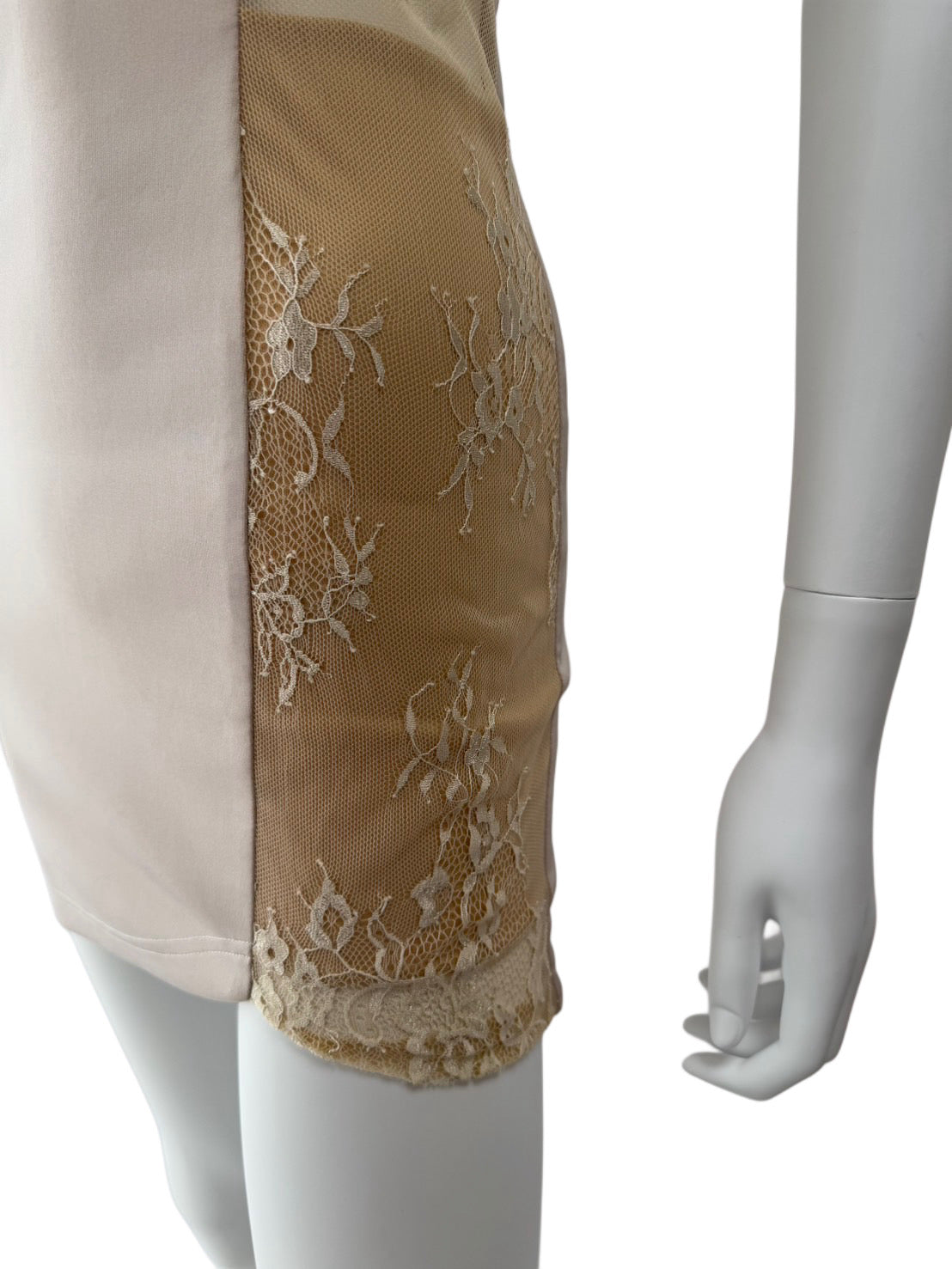 【113】ビジュー シースルー ノースリーブ ミニ丈 ミニドレス ANGLE R