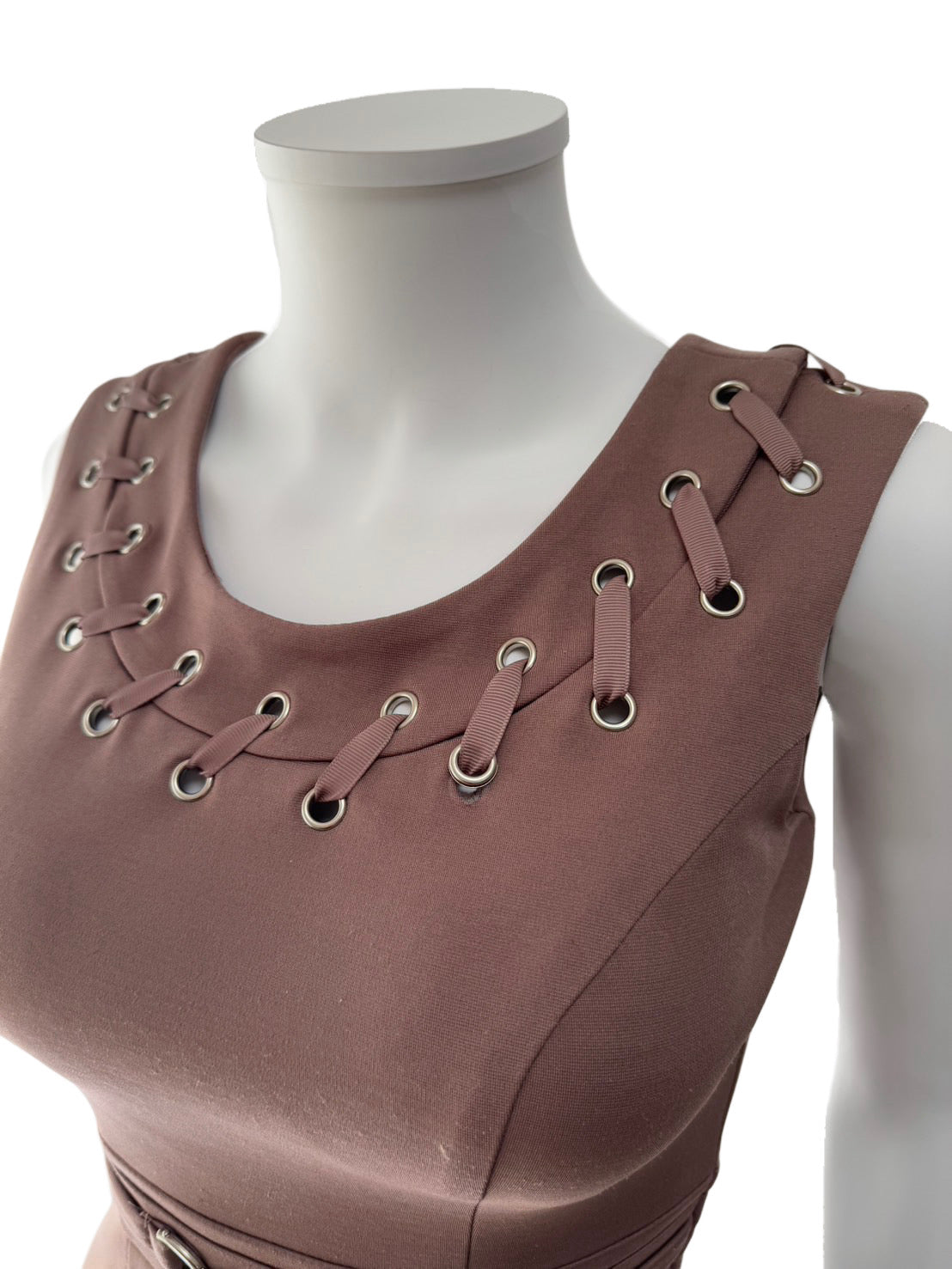 【102】ノースリーブ ベルト スリット ミニ丈 ミニドレス ANDY GLAMOROUS