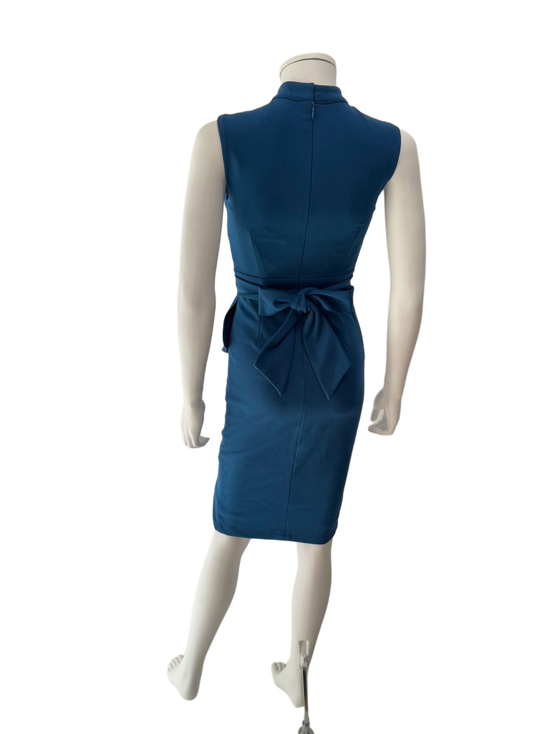 【126】ノースリーブ フリル スリット リボン ハイネック ミディアムドレス Andy GLAMOROUS