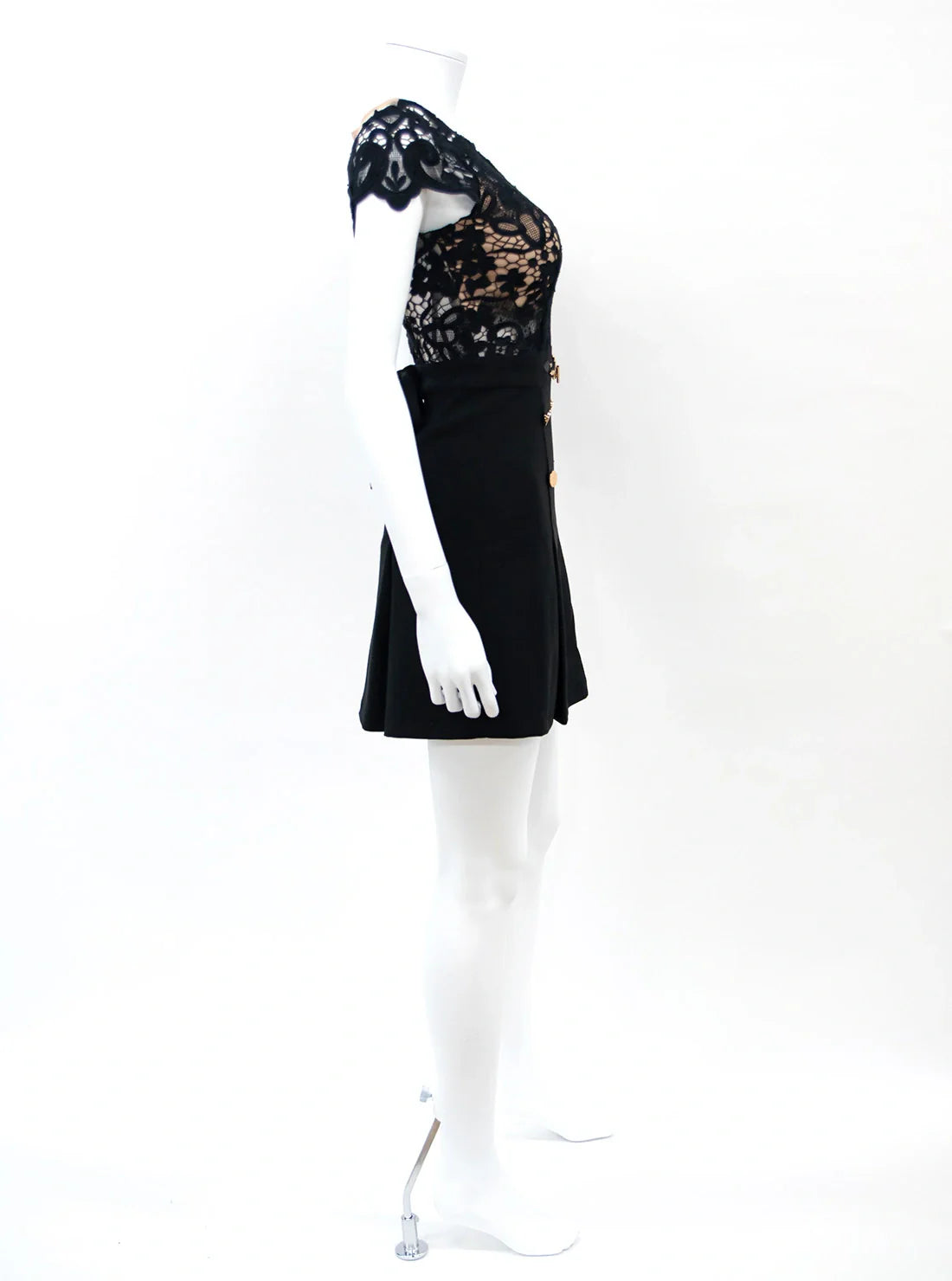 レース プリーツ 半袖 袖あり Aライン フレア ミニドレス キャバドレス an | et toi（エトワ） レンタルキャバドレス