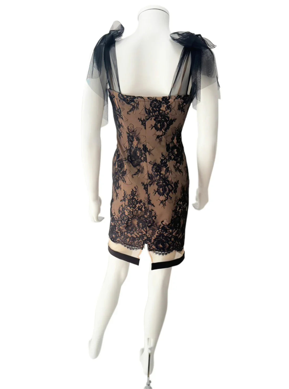 総レース チュール キャミソール シアー ひざ丈 ミディアムドレス キャバドレス an | et toi（エトワ） レンタルキャバドレス