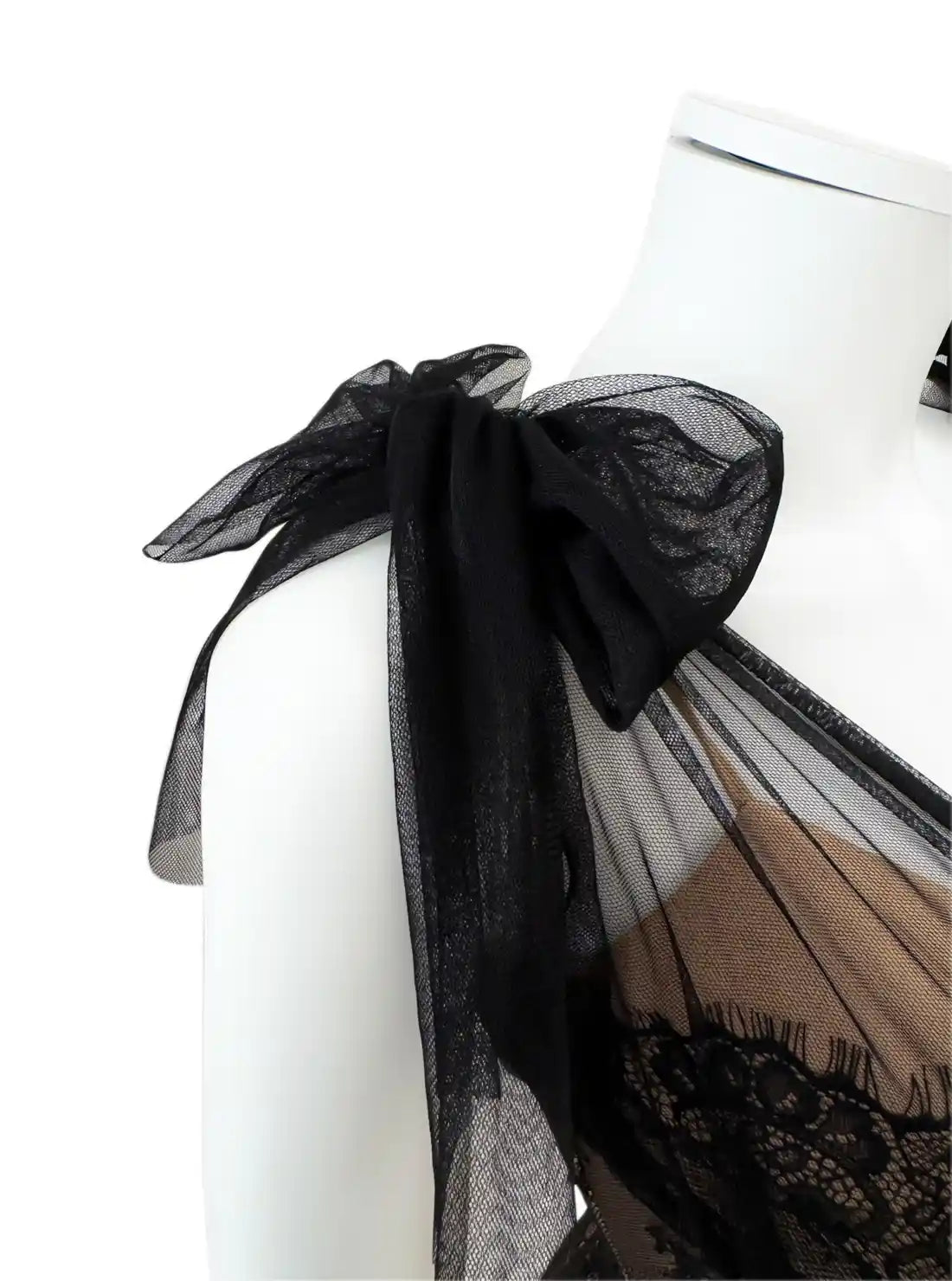 総レース チュール キャミソール シアー ひざ丈 ミディアムドレス キャバドレス an | et toi（エトワ） レンタルキャバドレス