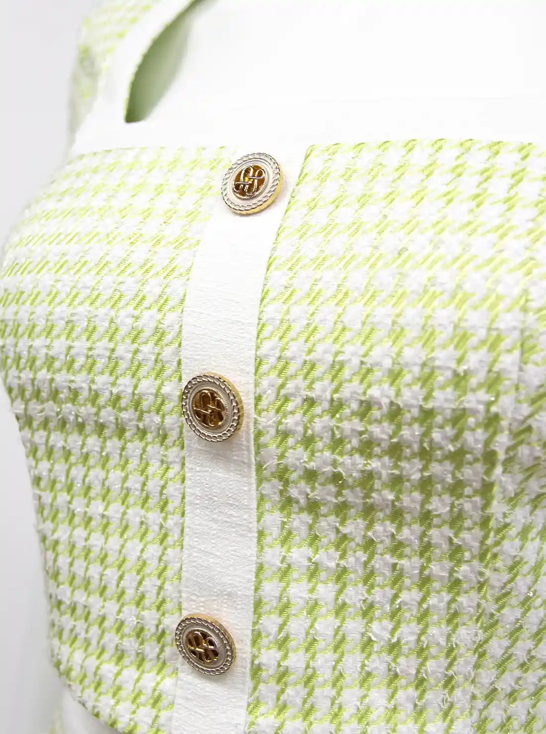 セットアップ ツイード フロントボタン 半袖 袖あり Aライン フレア ミニドレス キャバドレス an | et toi（エトワ） レンタルキャバドレス