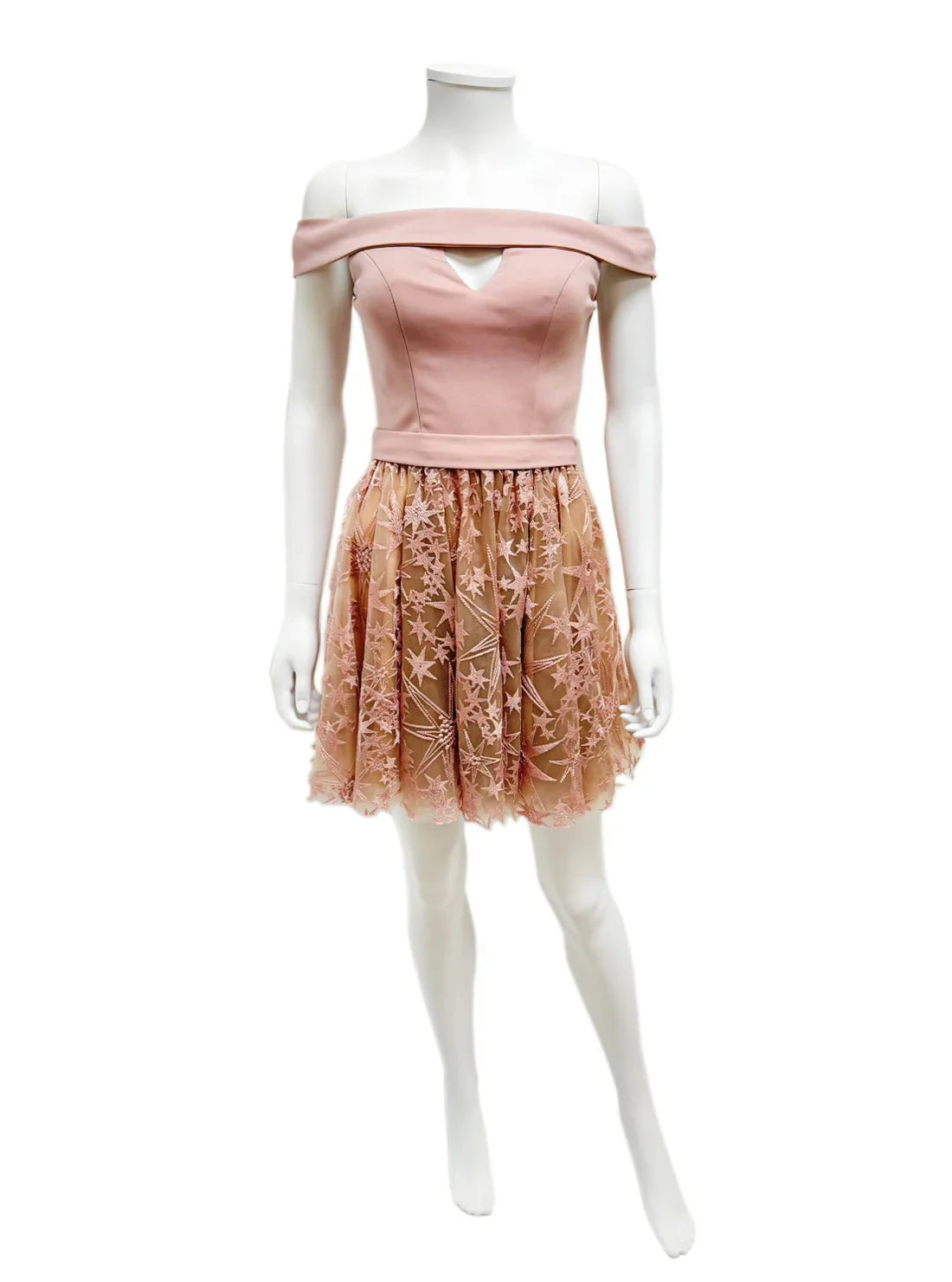 オフショル フレア リボン ミニドレス キャバドレス ANGEL R | et toi（エトワ） レンタルキャバドレス