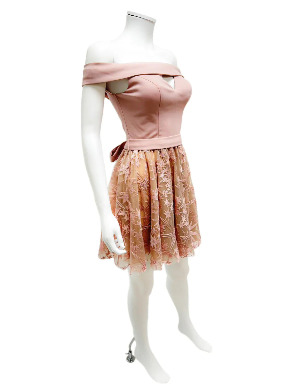 オフショル フレア リボン ミニドレス キャバドレス ANGEL R | et toi（エトワ） レンタルキャバドレス