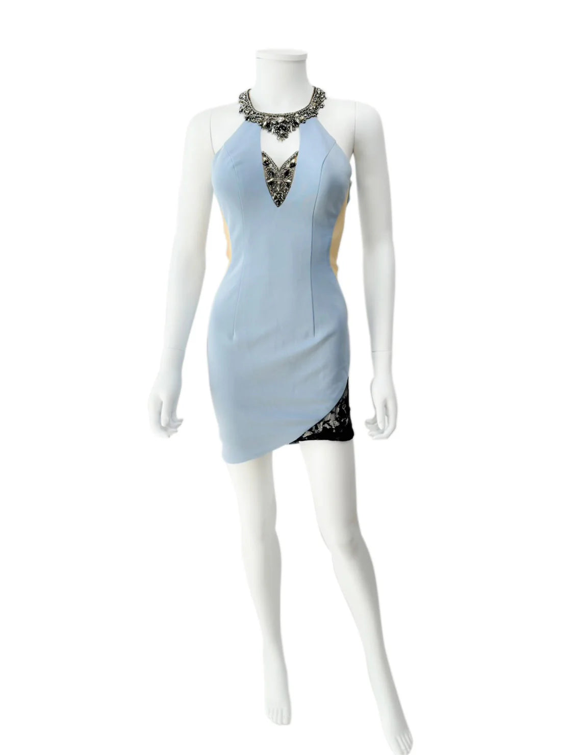 ハイネック ビジュー タイト ミニドレス キャバドレス ANGEL R | et toi（エトワ） レンタルキャバドレス