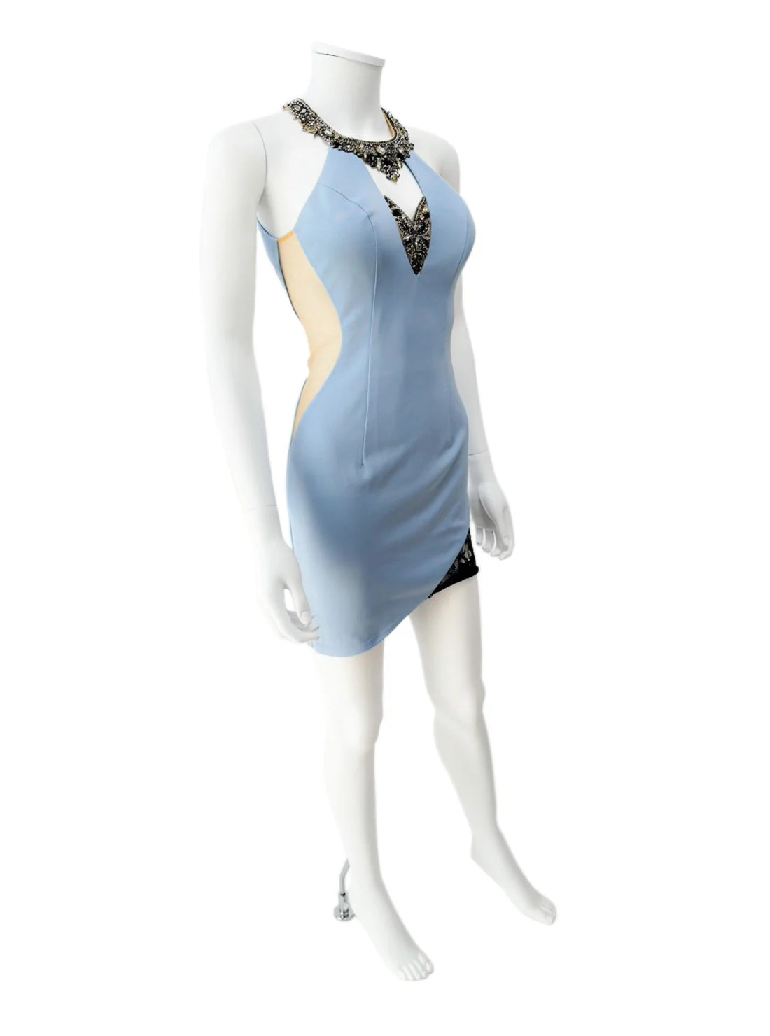 ハイネック ビジュー タイト ミニドレス キャバドレス ANGEL R | et toi（エトワ） レンタルキャバドレス