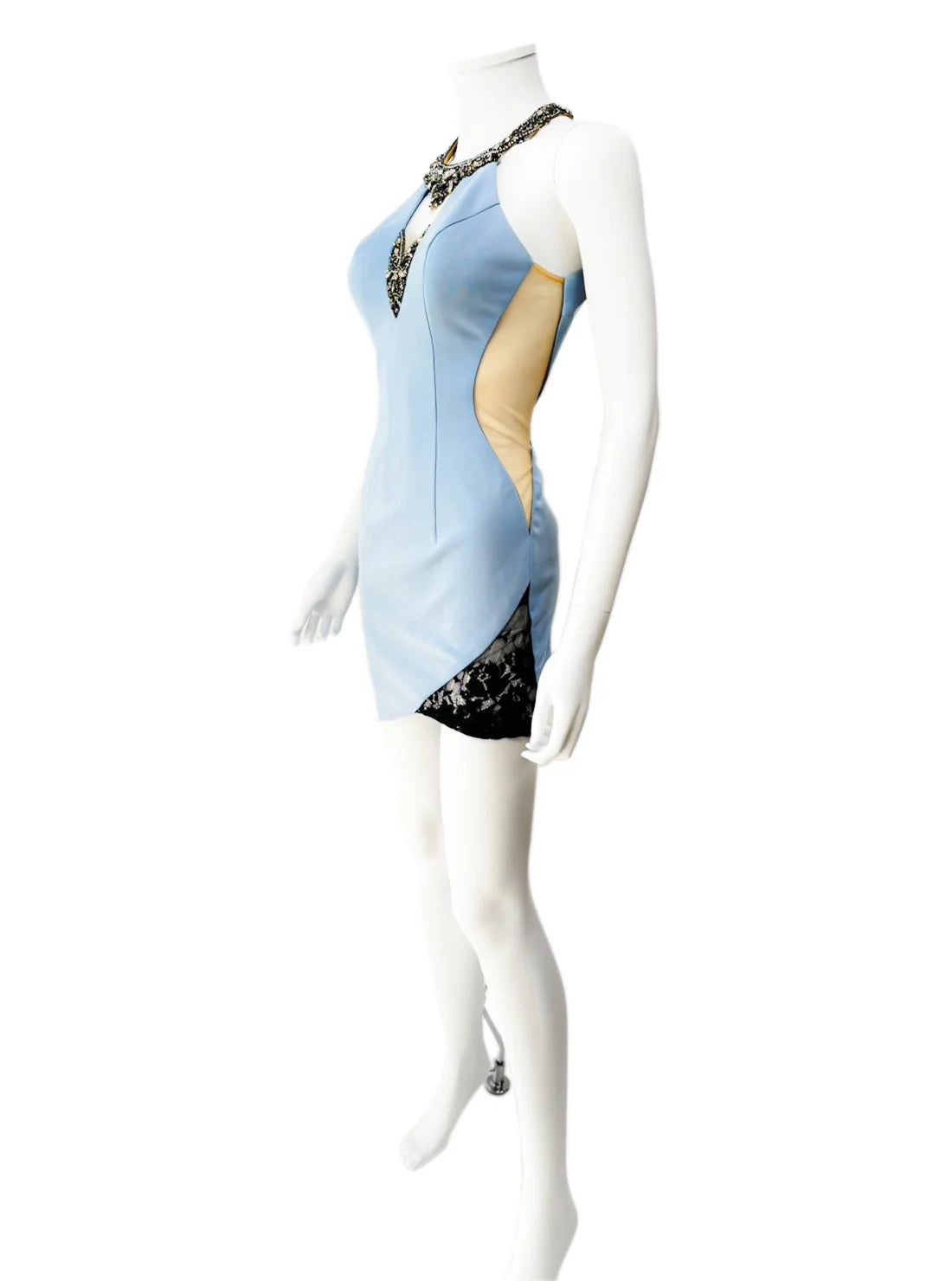 ハイネック ビジュー タイト ミニドレス キャバドレス ANGEL R | et toi（エトワ） レンタルキャバドレス