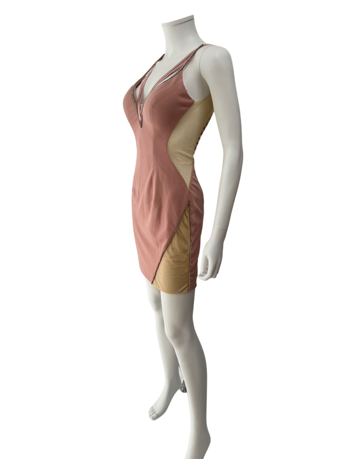 【105】ノースリーブ ビジュー タイト ミニドレス gessica