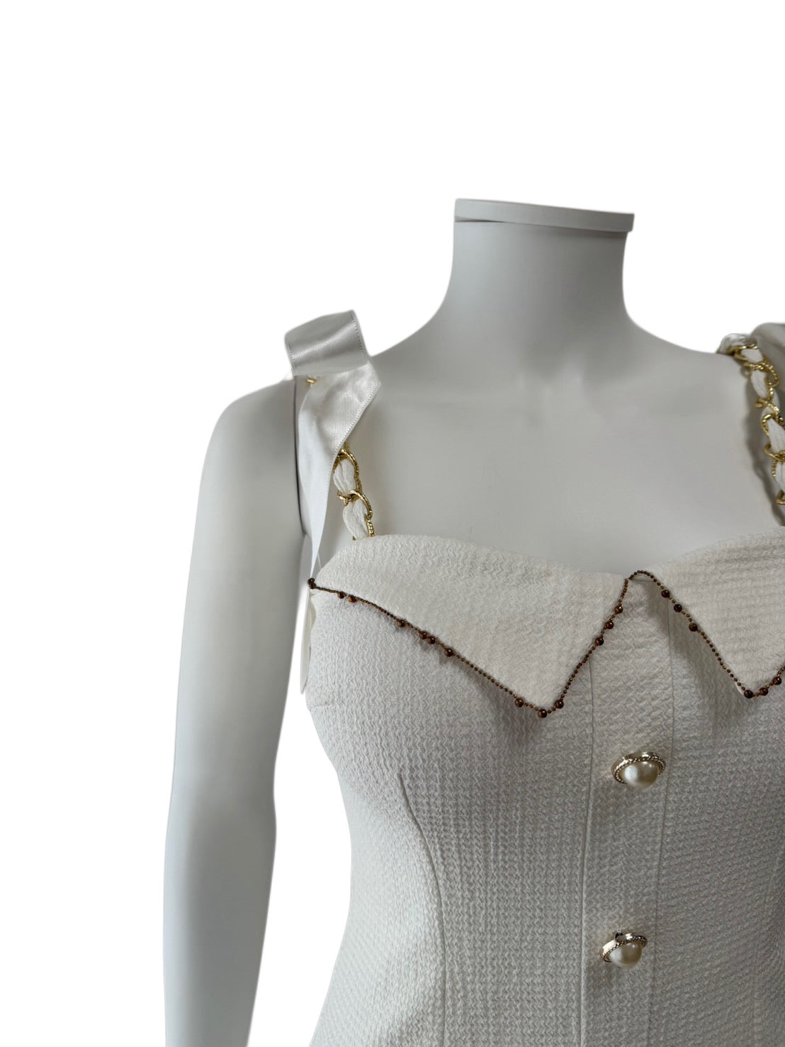 【148】肩リボン ノースリーブ ミニ丈 ミニドレス an