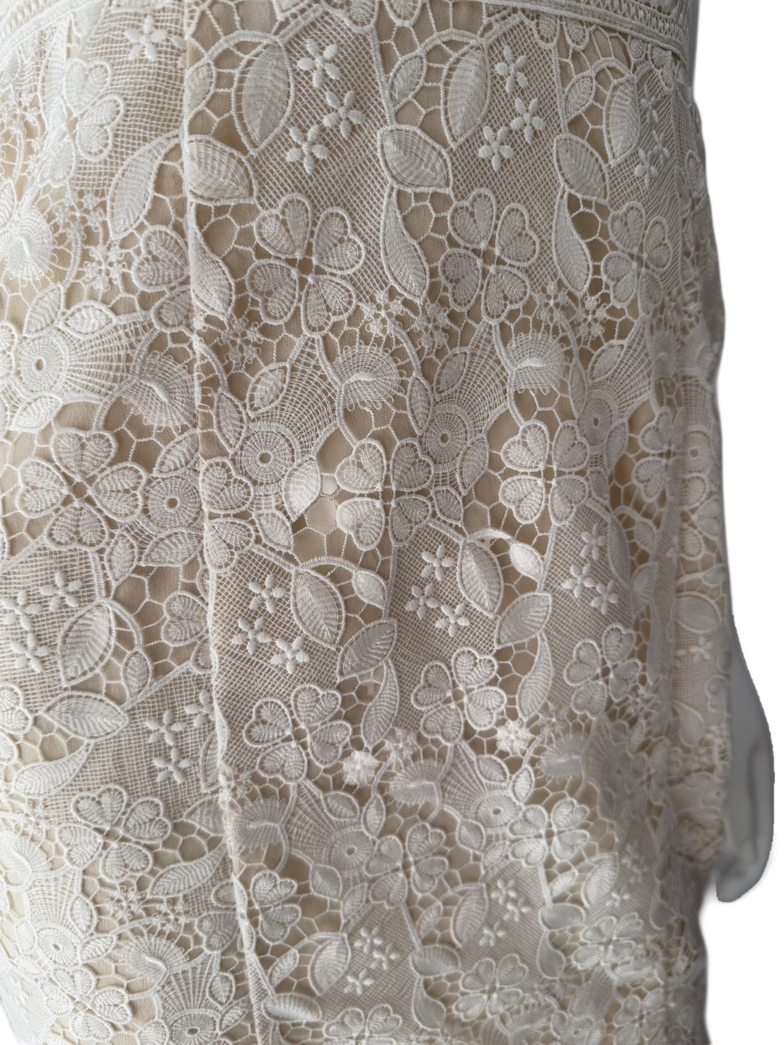 【106】レース ノースリーブ マーメイド ひざ丈 ミディアムドレス