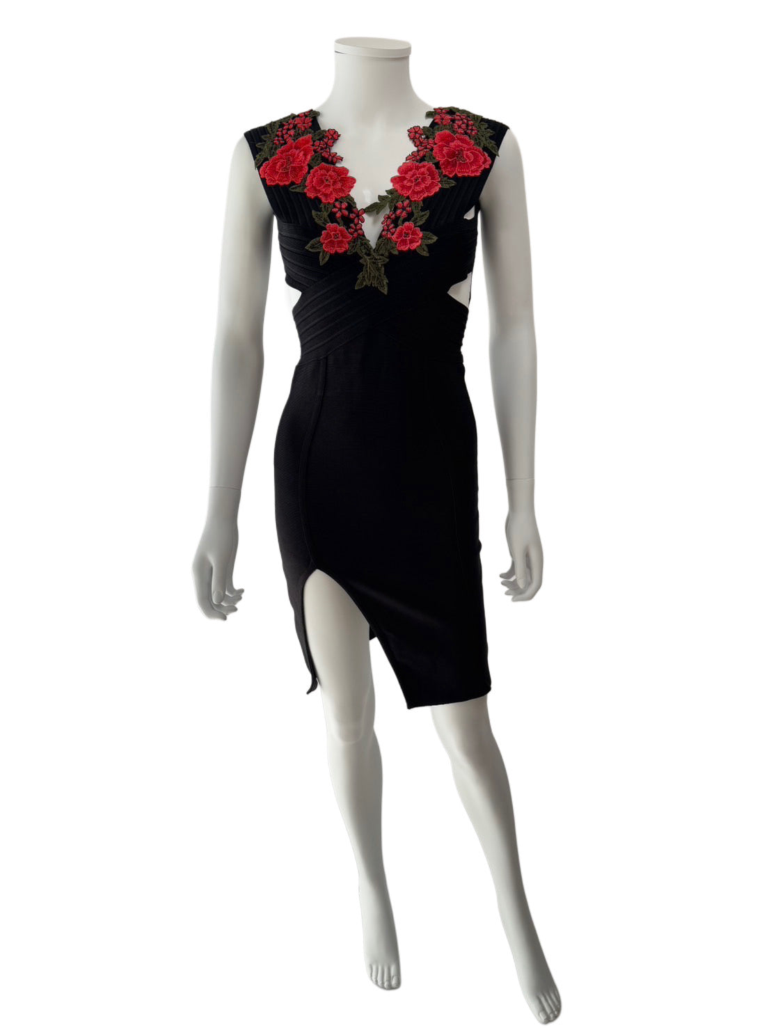 【124】ノースリーブ スリット ひざ丈 ミディアムドレス Andy GLAMOROUS