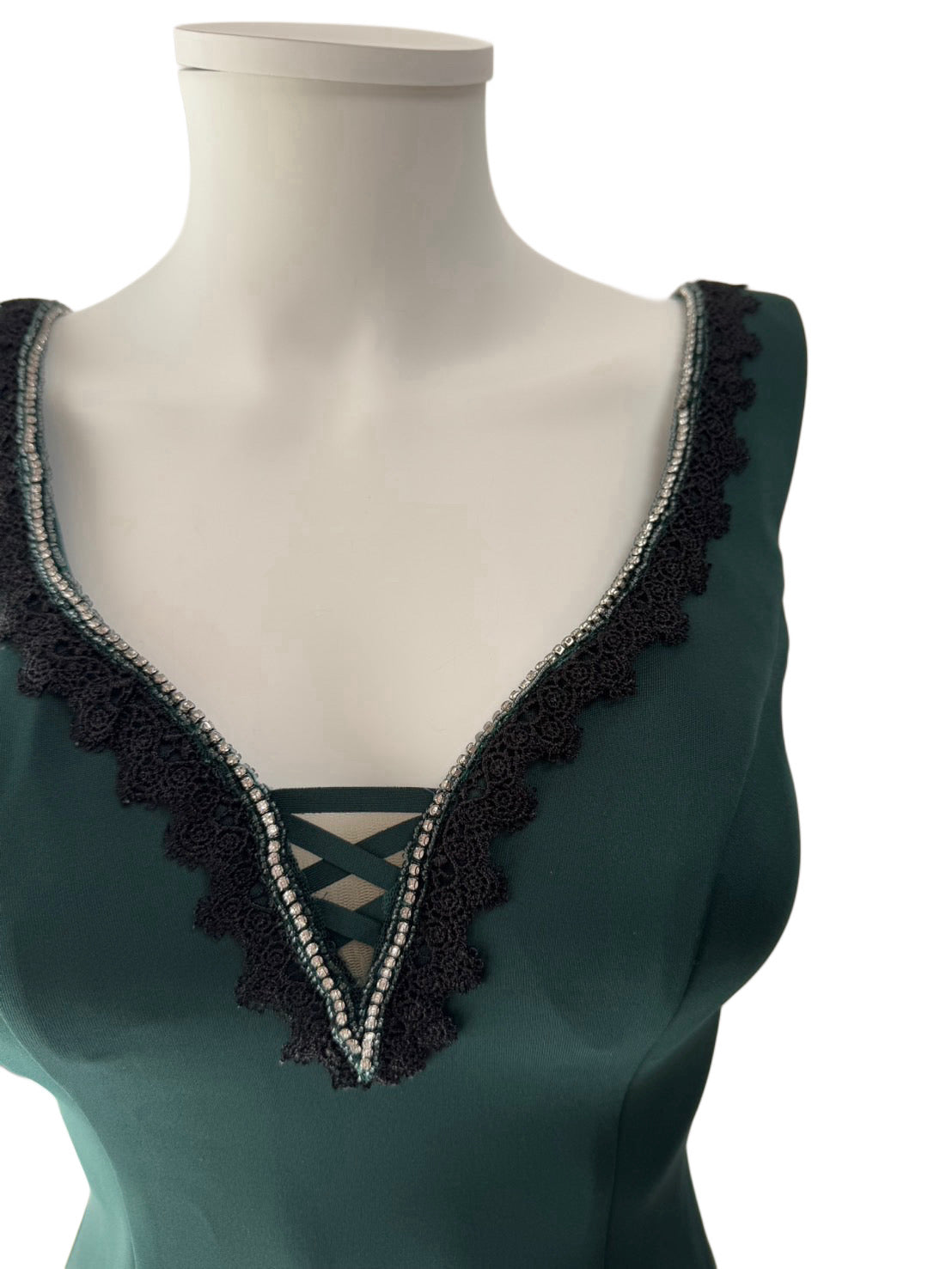 【095】サイドレース ノースリーブ ミニ丈 ビジュー キャバドレス ANGLE R