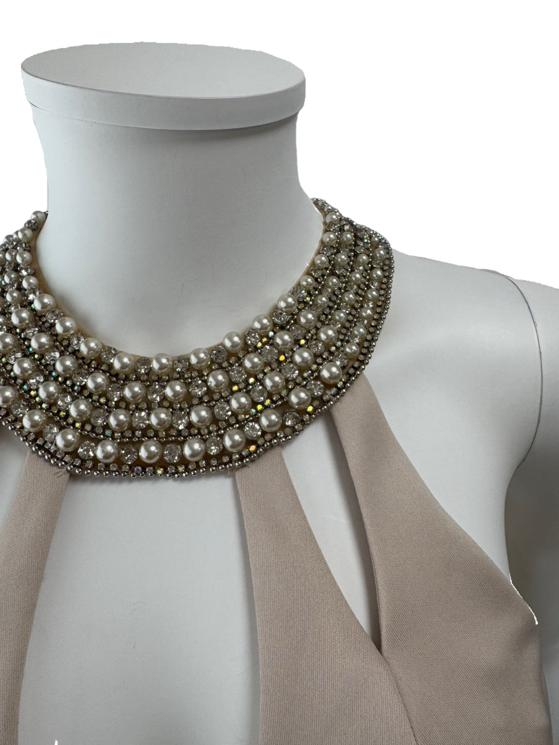 【113】ビジュー シースルー ノースリーブ ミニ丈 ミニドレス ANGLE R