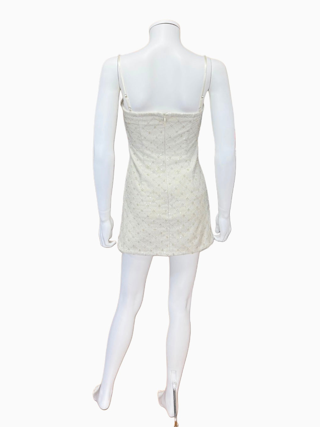 【183】ノースリーブ ビジュー リボン スリット Aライン ROBE de FLEURS