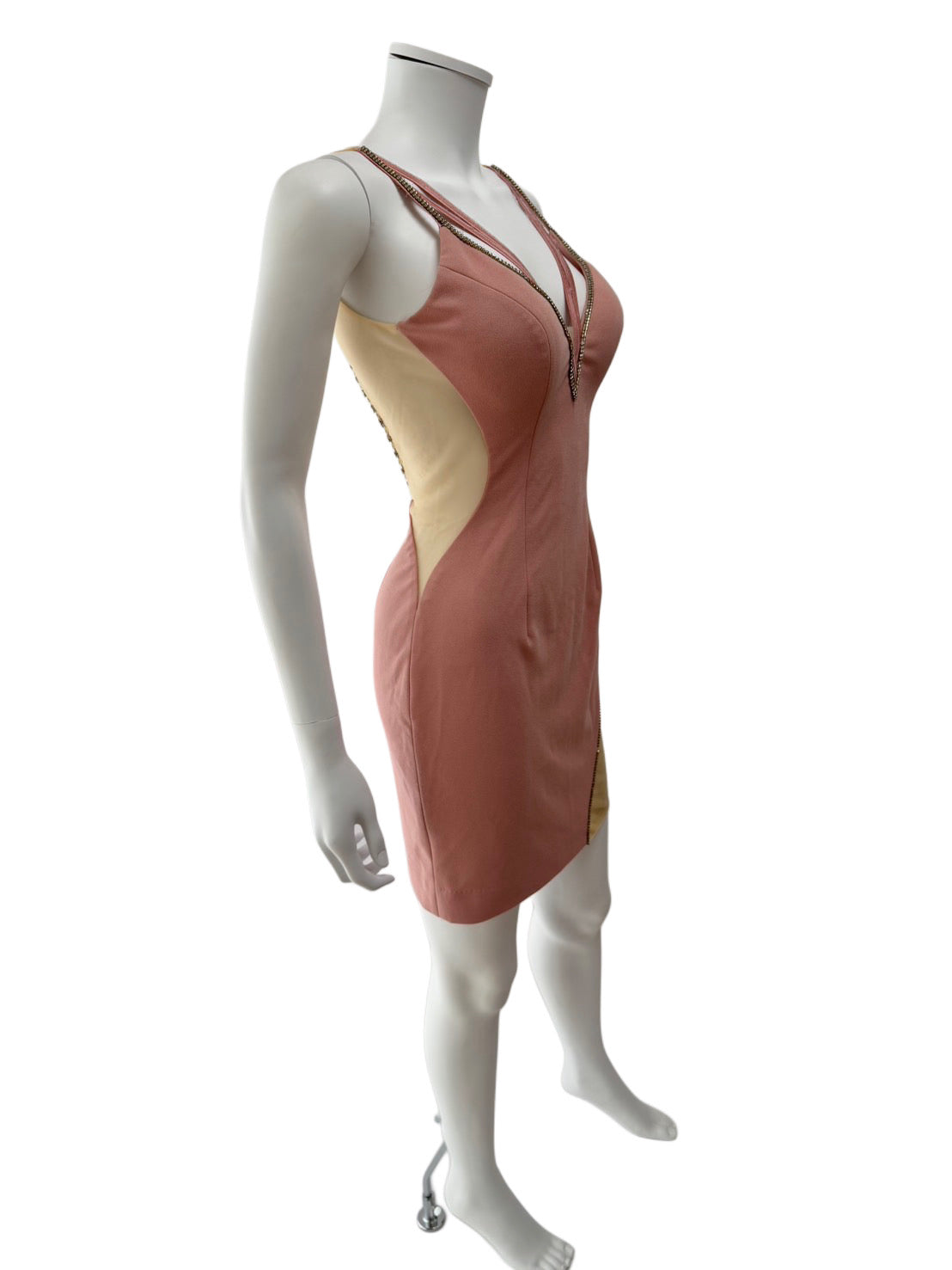 【105】ノースリーブ ビジュー タイト ミニドレス gessica