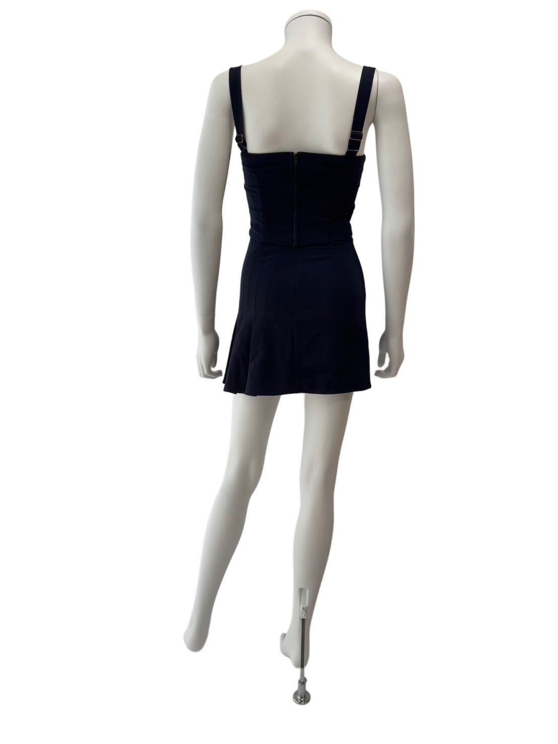 【139】セットアップ プリーツ ノースリーブ ベルト ミニドレス ROBE de FLEURS Glossy