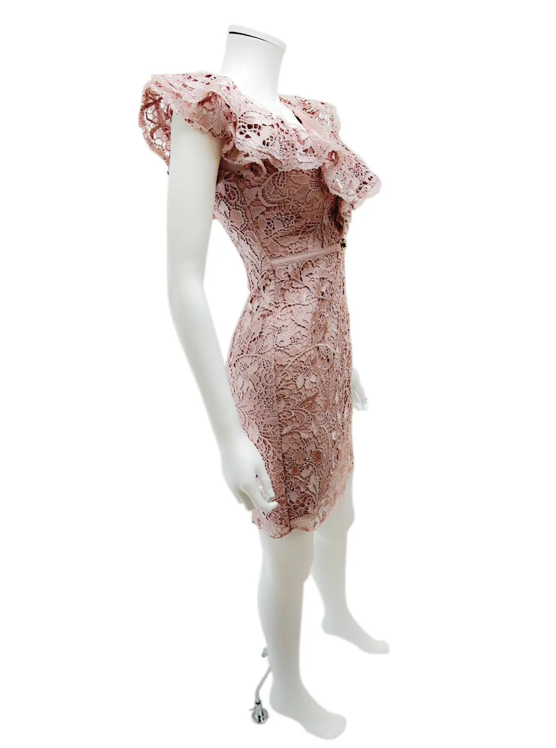 総レース オフショル フリル ベルト タイト ミニドレス キャバドレス DEA. by ROBE de FLEURS | et toi（エトワ） レンタルキャバドレス