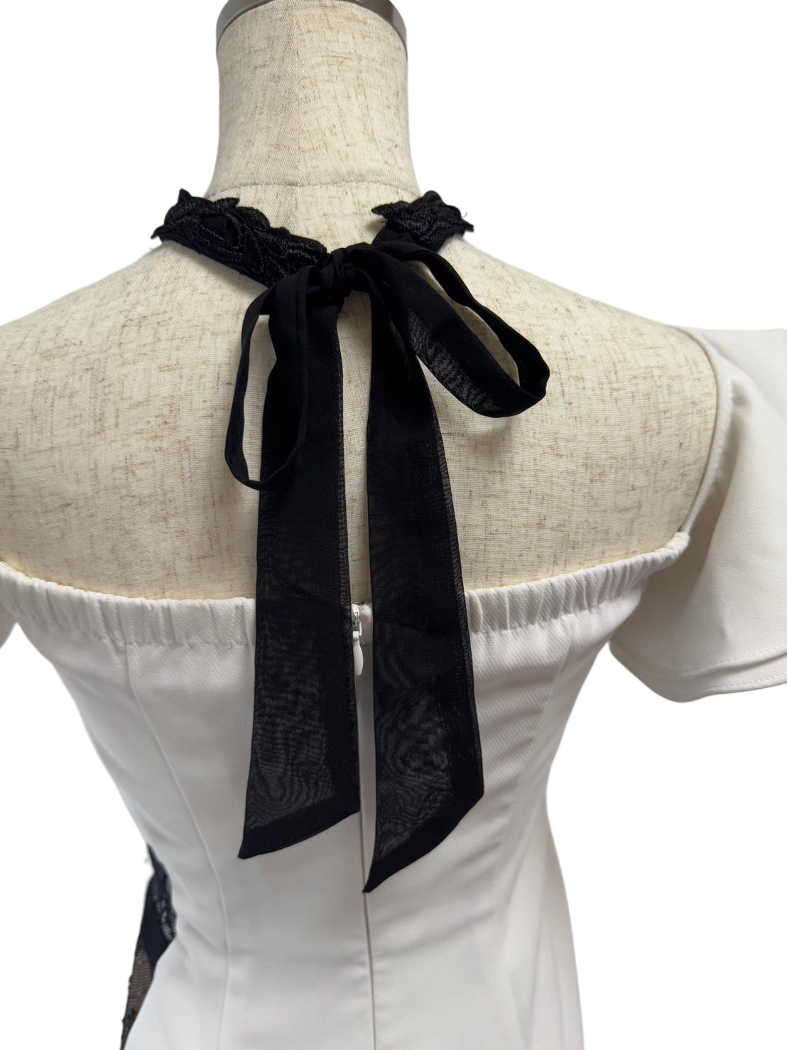 【118】レース フリル シースルー ミニ丈 ミニドレス ROBE de FLEURS Glossy