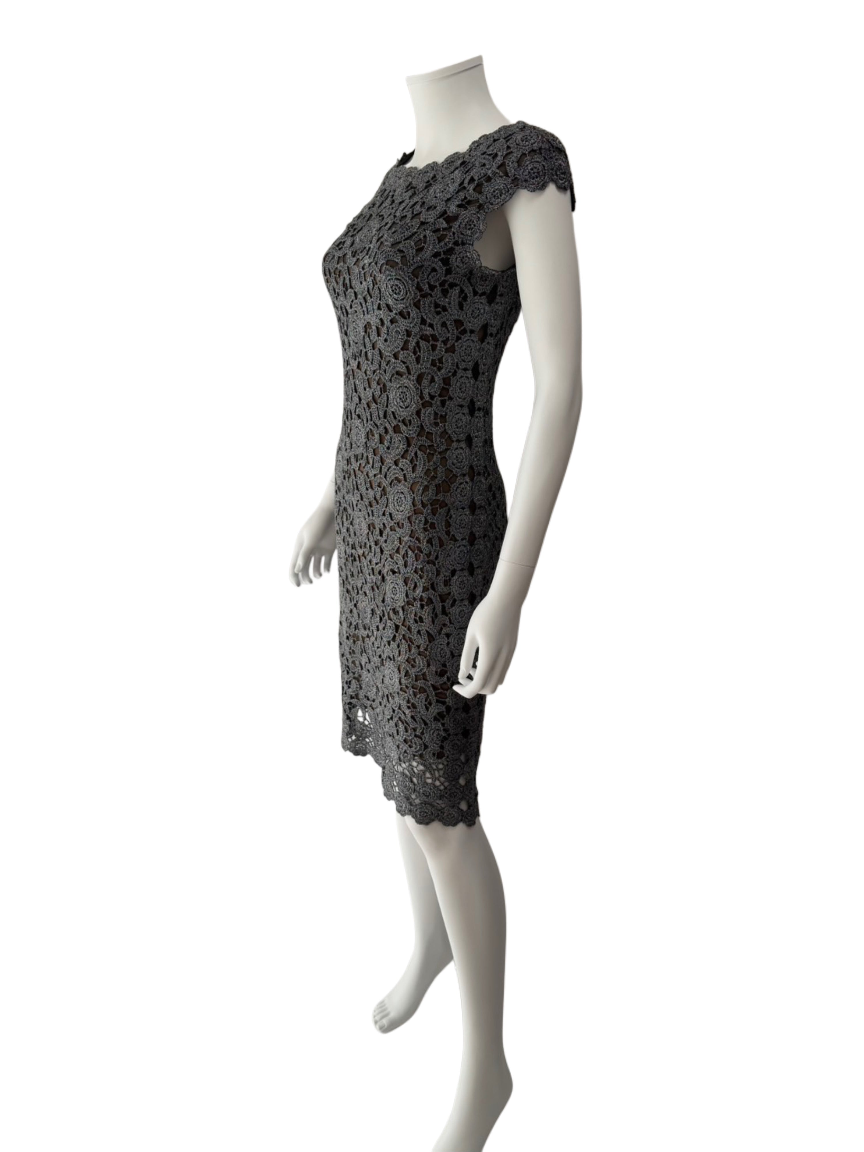 【099】総レース ひざ丈 ミディアムドレス ERUKEI